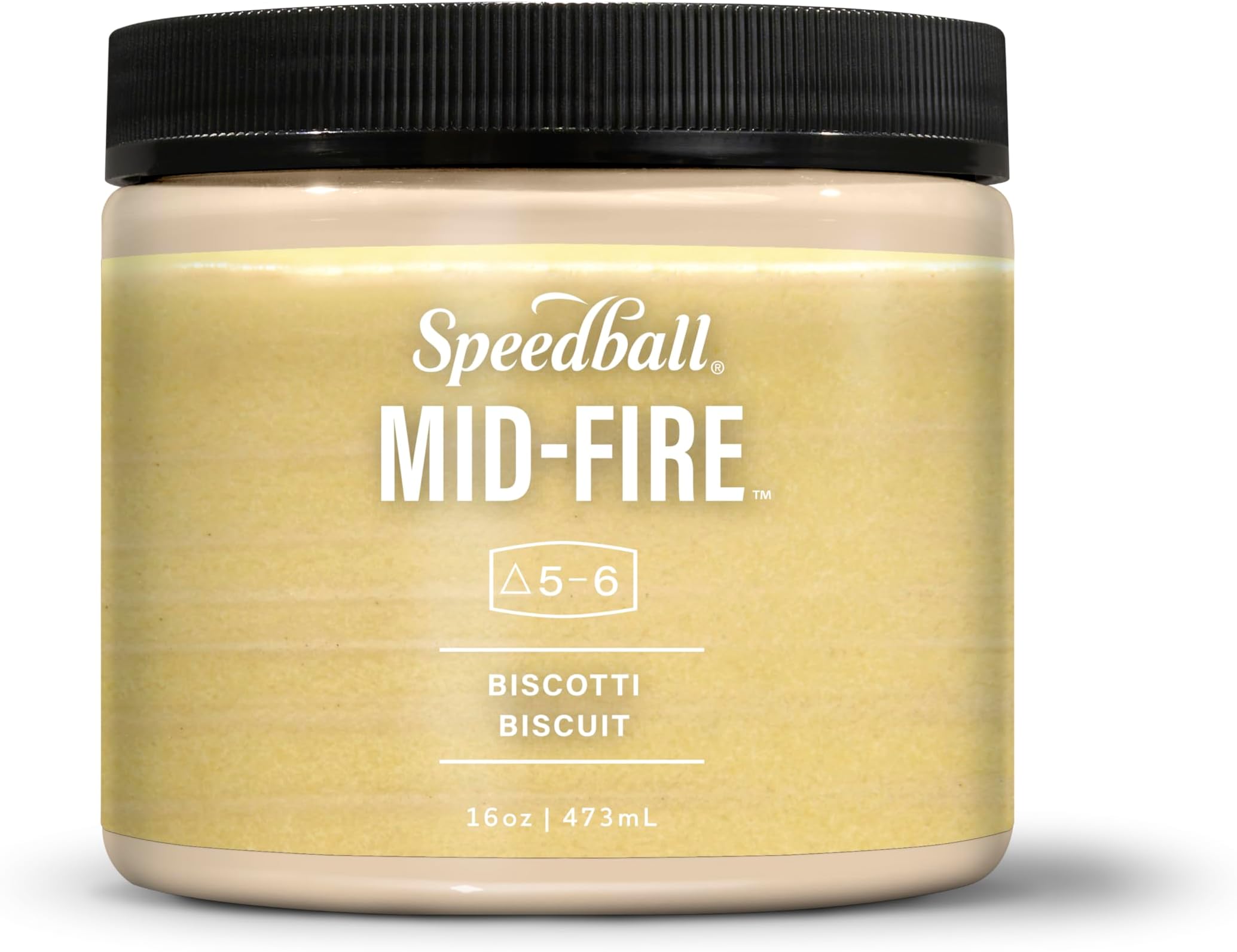 Speedball Mid-Fire Glaze, Biscotti, 16 Ounce Jar for Pottery and Ceramics
