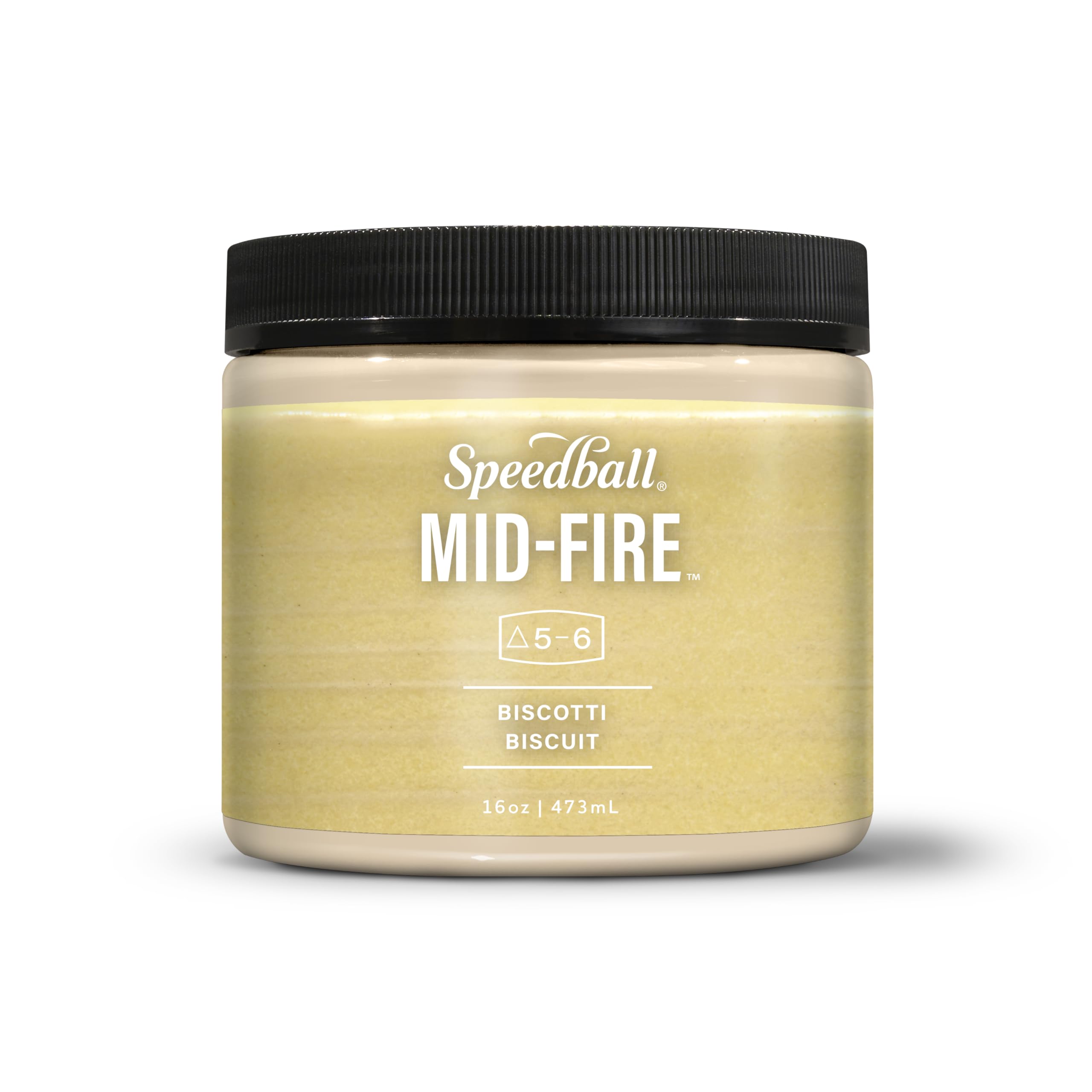 Speedball Mid-Fire Glaze, Biscotti, 16 Ounce Jar for Pottery and Ceramics