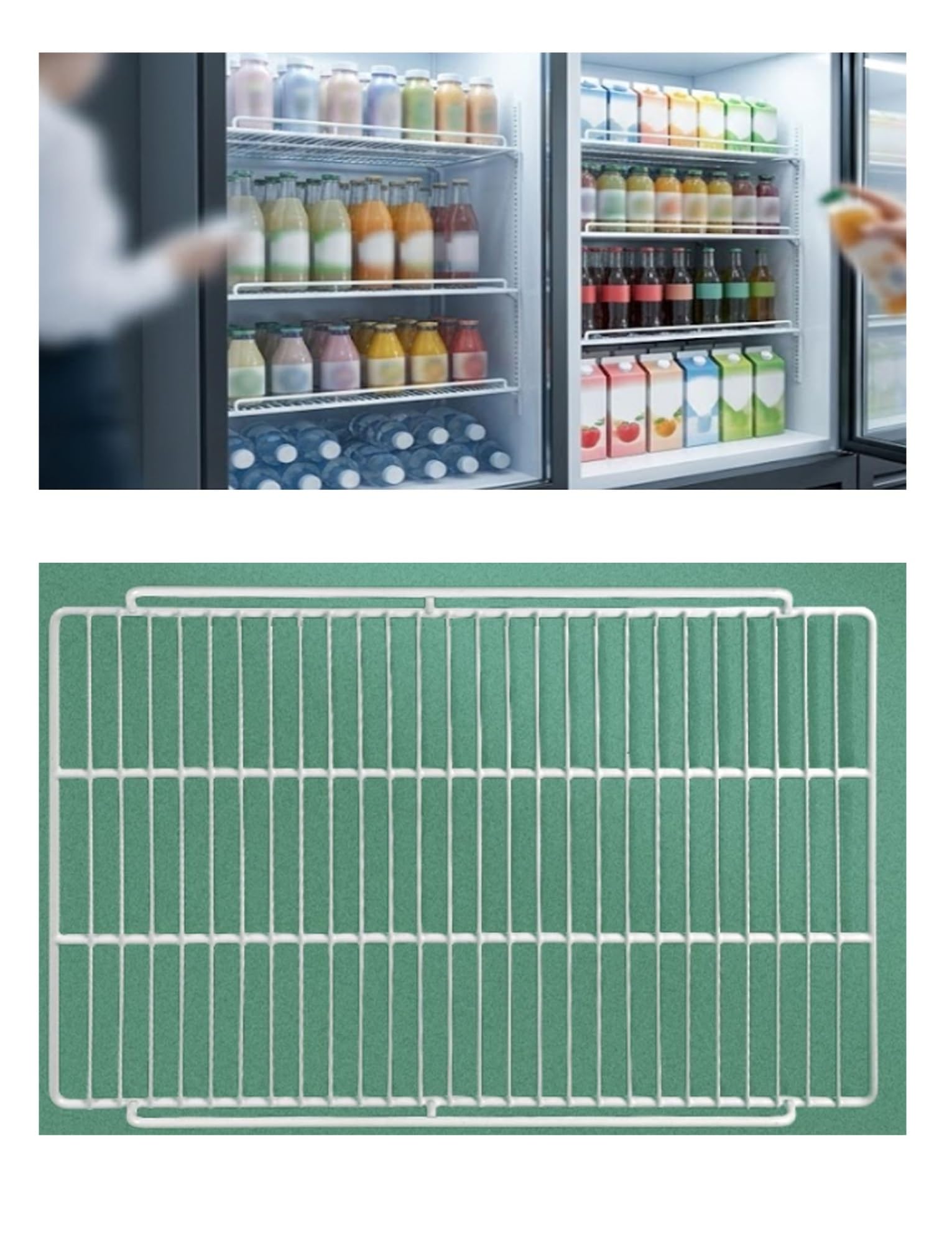 Ripiano frigorifero commerciale griglia freezer ricambio | Scaffale a griglia for vetrina più fresca con parapetti for conservare bevande e organizzare alimenti(W:54xD:54cm)