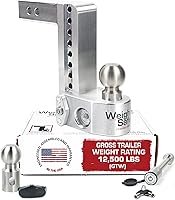 Vista 9 de Weigh Safe Soporte de Bola de Enganche de Remolque Ajustable - Enganche de Descenso de 6" para Receptor de 2" con Juego de Cerraduras de 2 Piezas