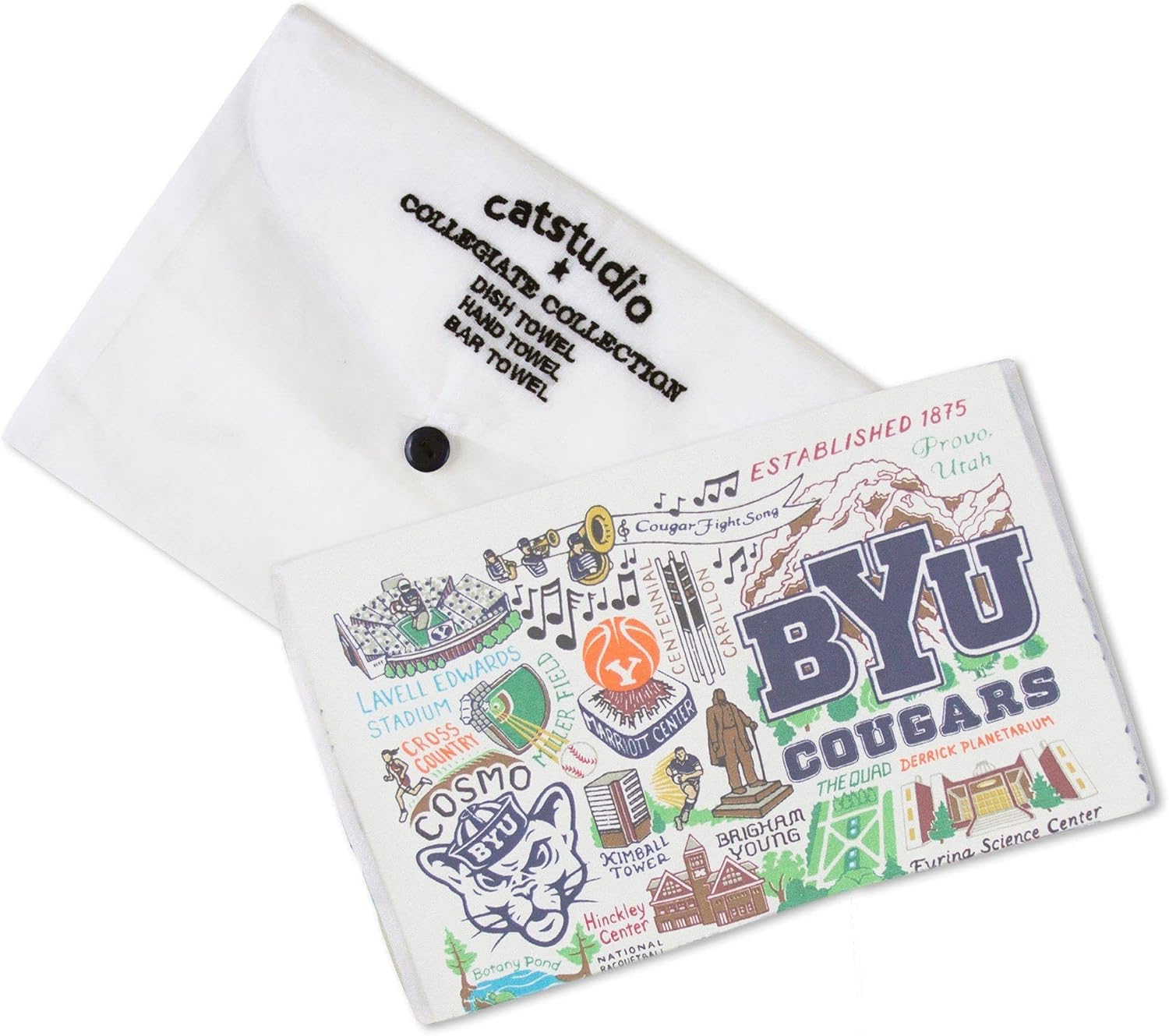 Catstudio Brigham Young University (BYU) Collegiate Dish & Hand Towel | Great for Kitchen, Bar, & Bathroom