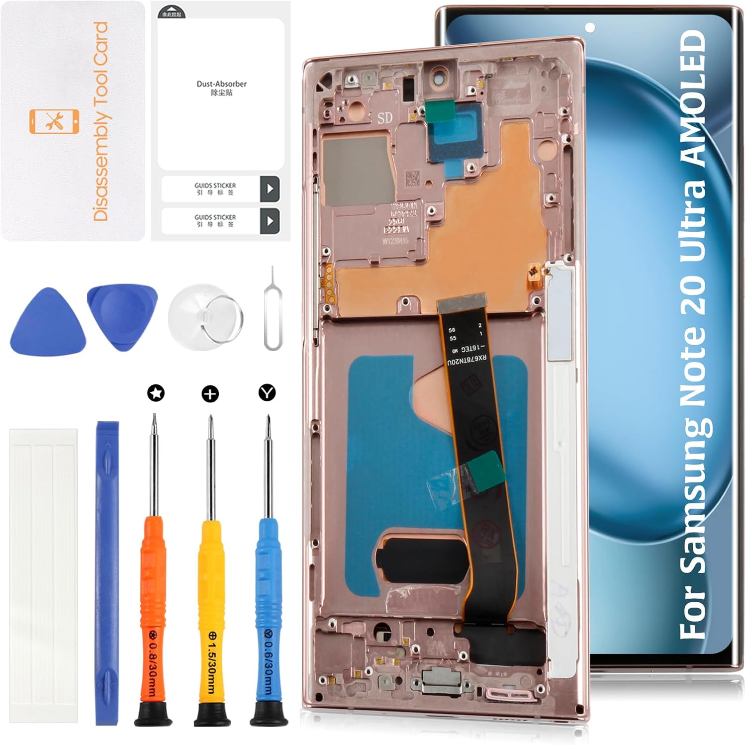 OLED for Samsung Galaxy Note 20 Ultra LCD (Fingerprint Support/Not OEM 6.9") +Mystic Bronze Frame Screen Display Replacement Touch Digitizer Assembly N985 N986