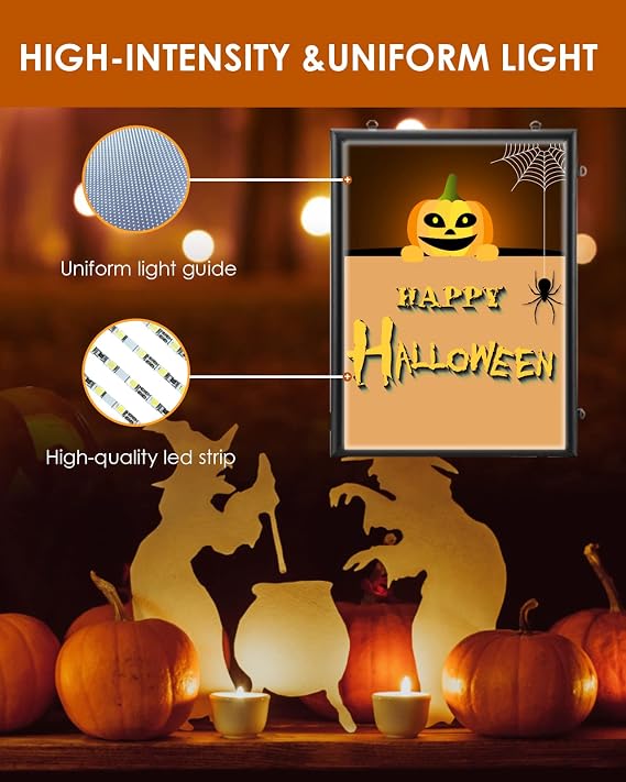LED Poster Frame 2740 Snap Frame with Dimmer Switch and 12 Channel Kitchen Timer for Restaurant
