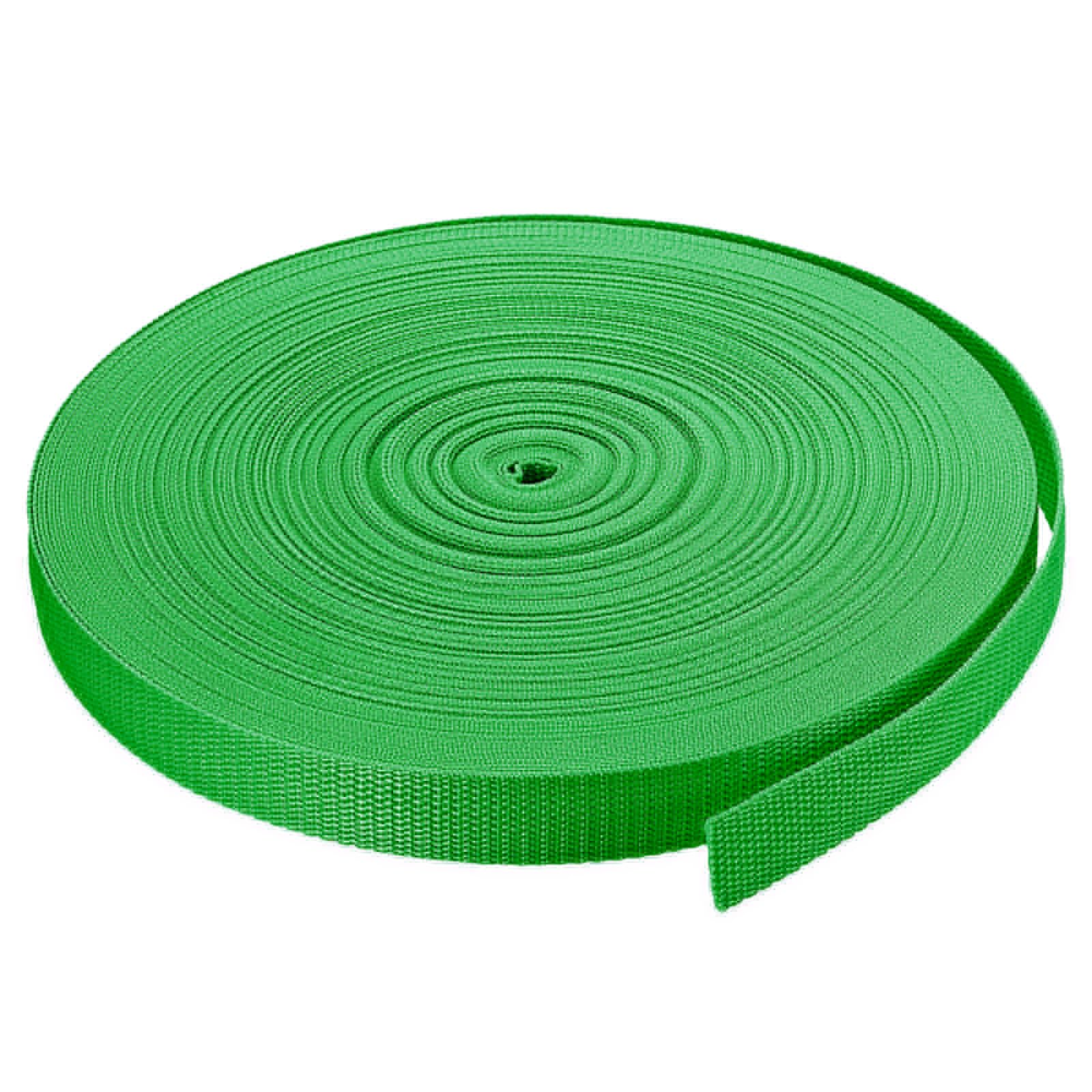 MACHSWON 2.5cm Lightweight Polypropylene Webbing Strap 1" 50 Yards Dark Green Strapping Band for Outdoor