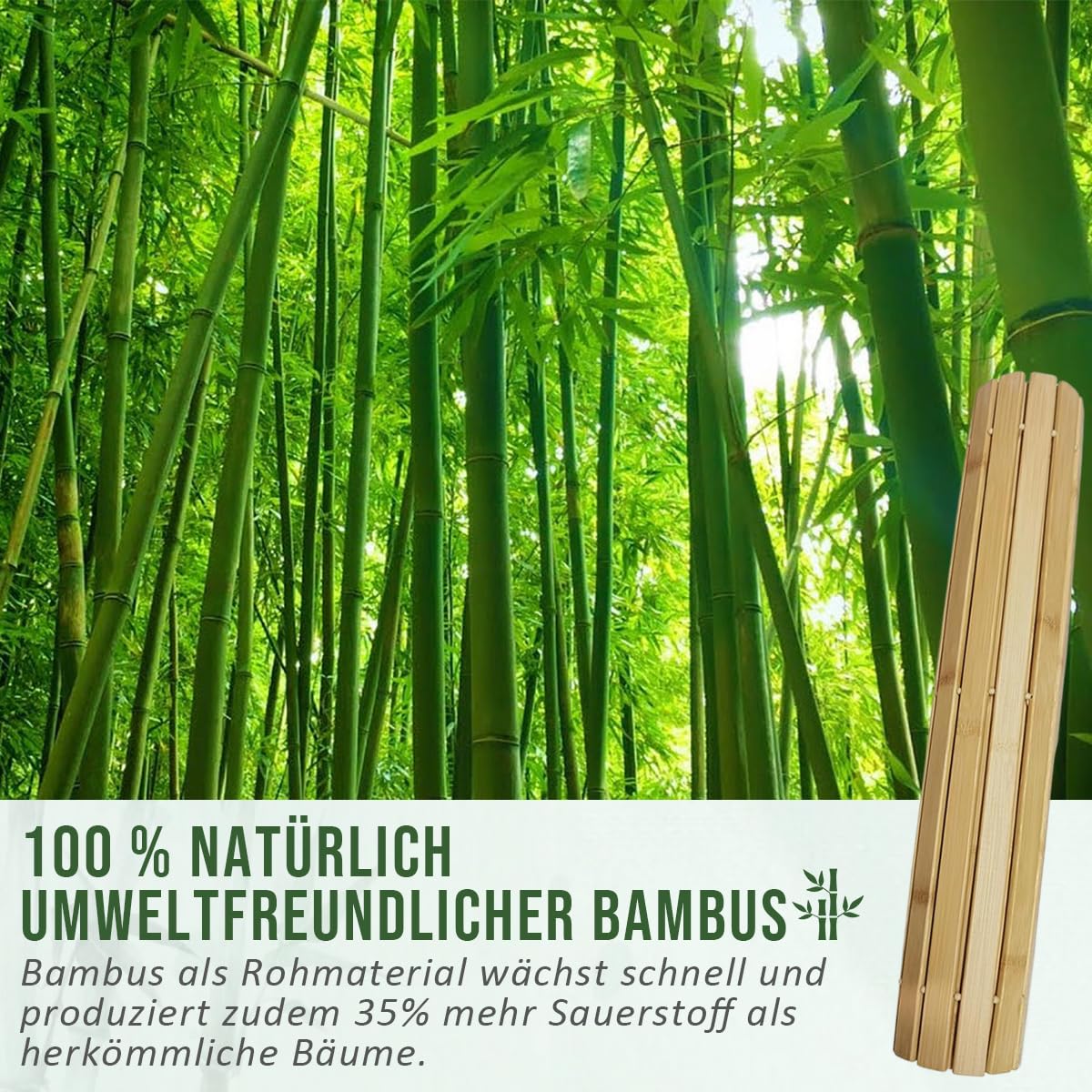 Badematte Holz Sauna Bodenrost Rollrost Fussmatte aus Bambus 100 x 50 cm, Sauna Türmatte Rollrost Fußmatte, Sauna bodenmatte/badvorleger Holz (100 x 50, Bambusholz, 1, 100 x 50)