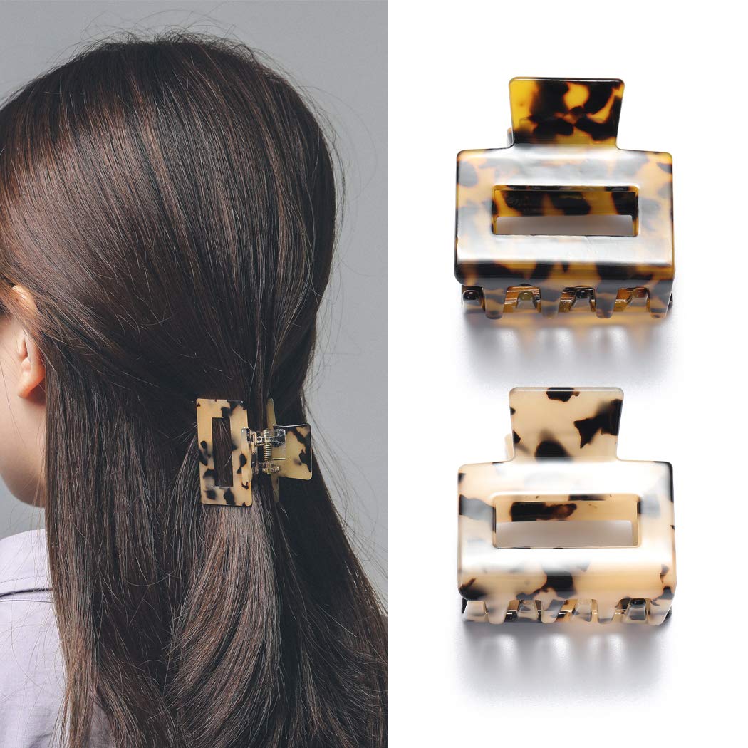 Runmi Pinzas Pelo 2 Piezas Pinzas Para el Pelo de Leopardo Garra de Pelo de Antideslizantes Pinzas de Pelo para Mujeres y Niñas
