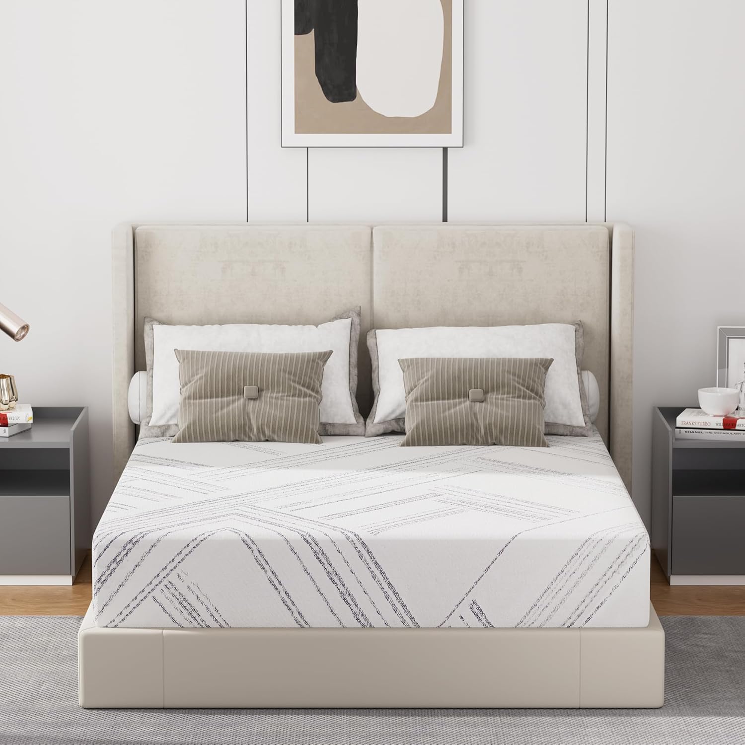 KOW California King Mattress,8 Inch California King Size Mattresses in a Box with Cooling Memory Foam & Reinforced Support Foam for Back Pain Relief & Refreshed Sleep, Made in USA(80"*76"*8")