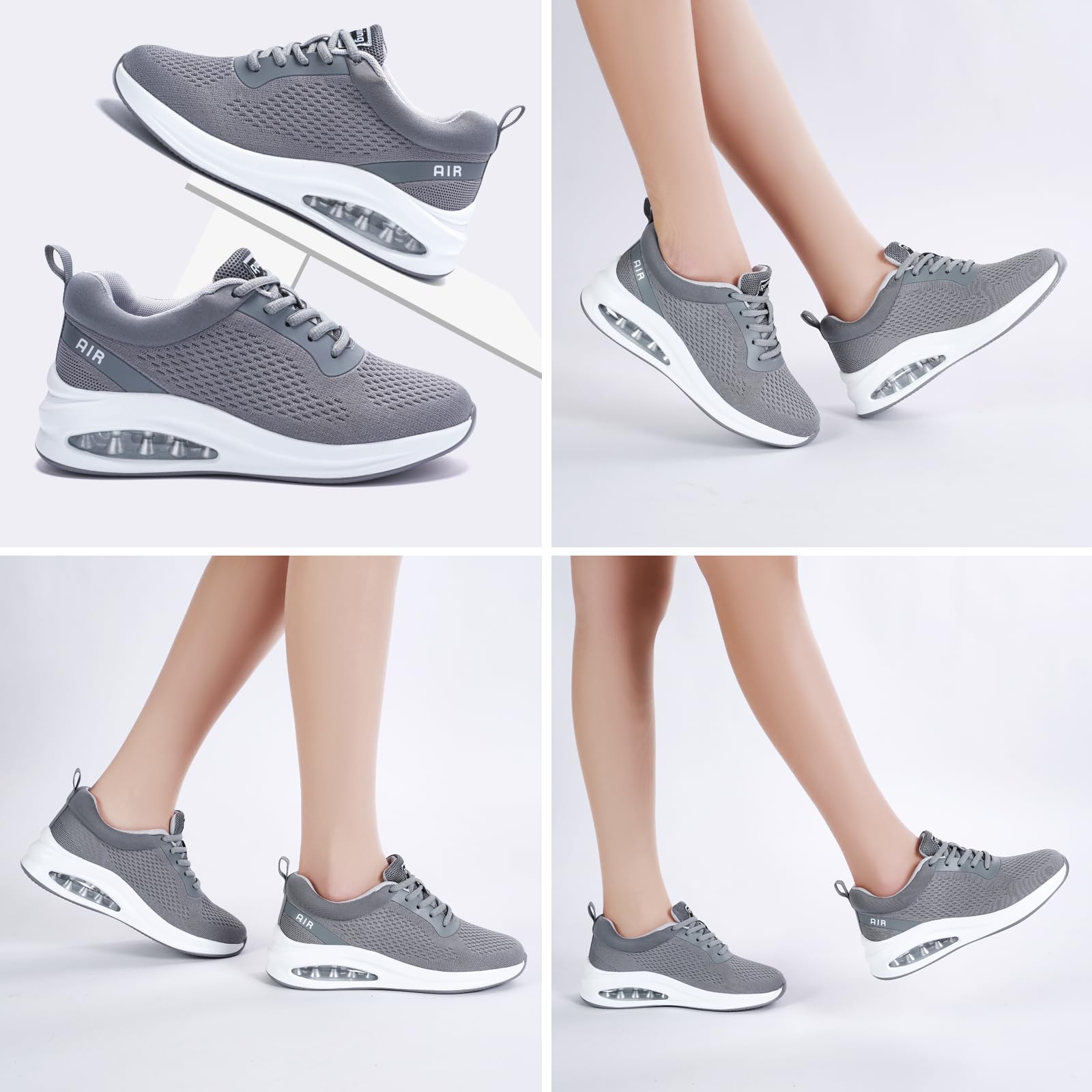 Zapatillas deportivas para mujer con soporte de arco, espuma viscoelástica, para correr, de malla transpirable, antideslizantes, flexibles, para comodidad diaria, alivio del dolor de pies
