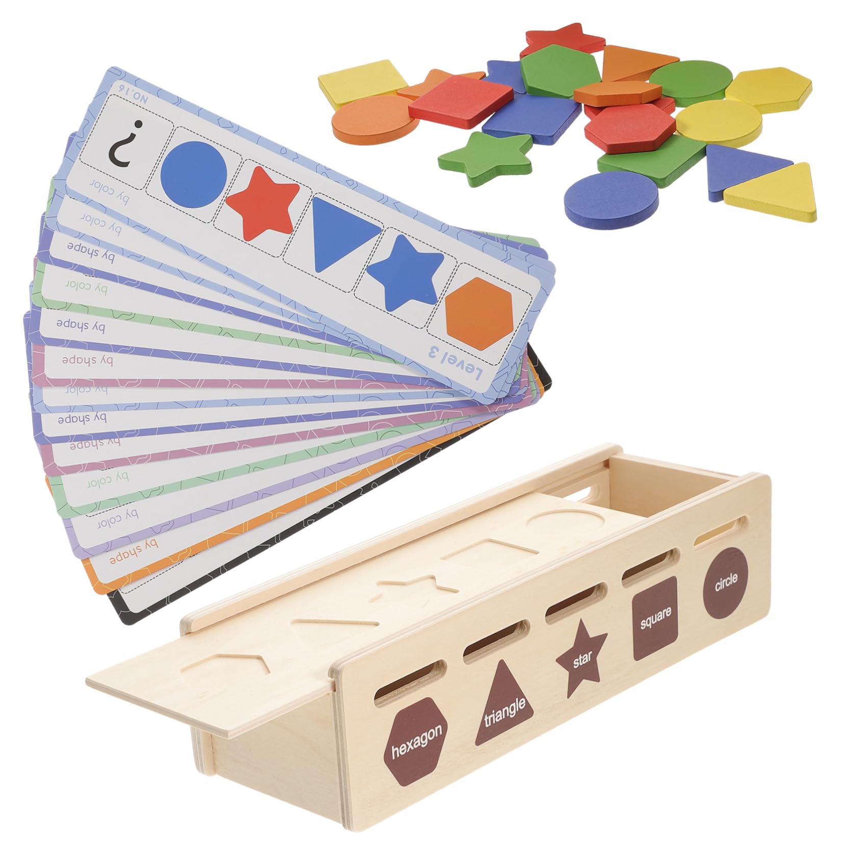 Juego de Clasificación de Madera Colores para Niños, Juguete Sensorial para Desarrollo Temprano y Aprendizaje