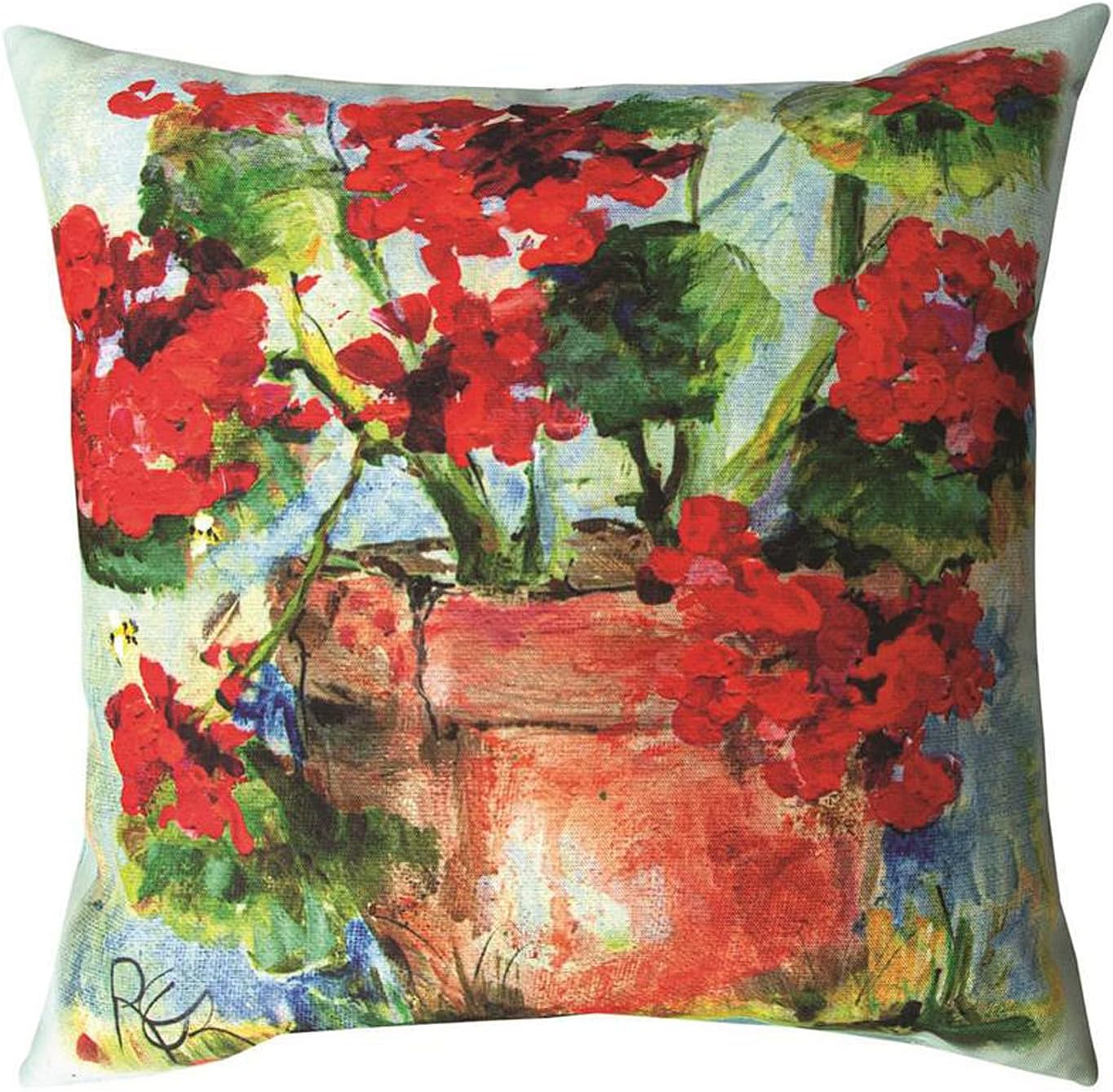 KensingtonRow Home Collection Throw Pillows Red Geraniums