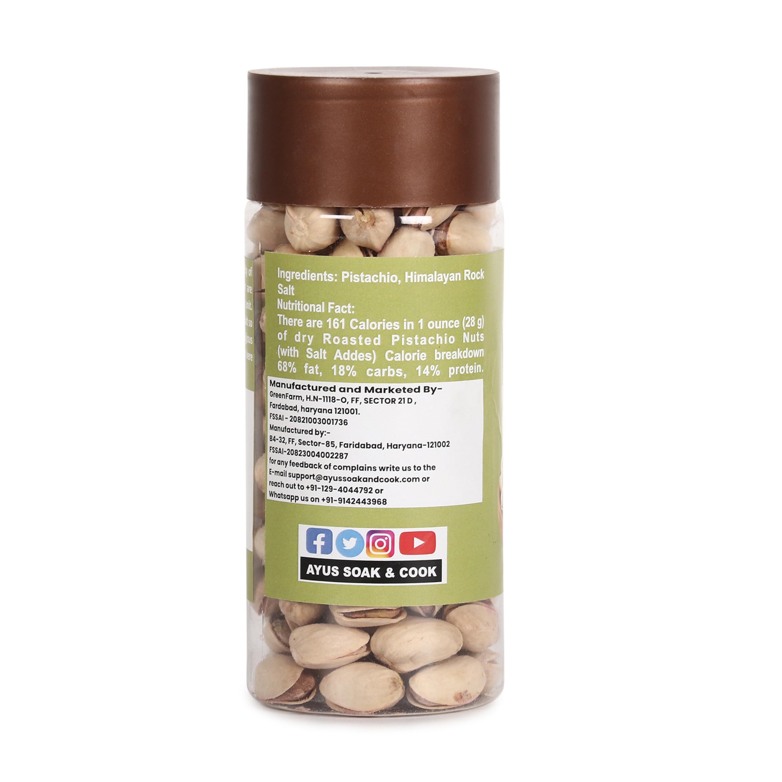 Ayu's Soak & Cook Premium Roasted Pistachio Himalayan Salt Sendha namak 275 g | Pista | Vrat Special | Best For Fasting | Tasty & Healthy | High in Protein & Dietary Fiber | Gluten Free & Low Calorie 1