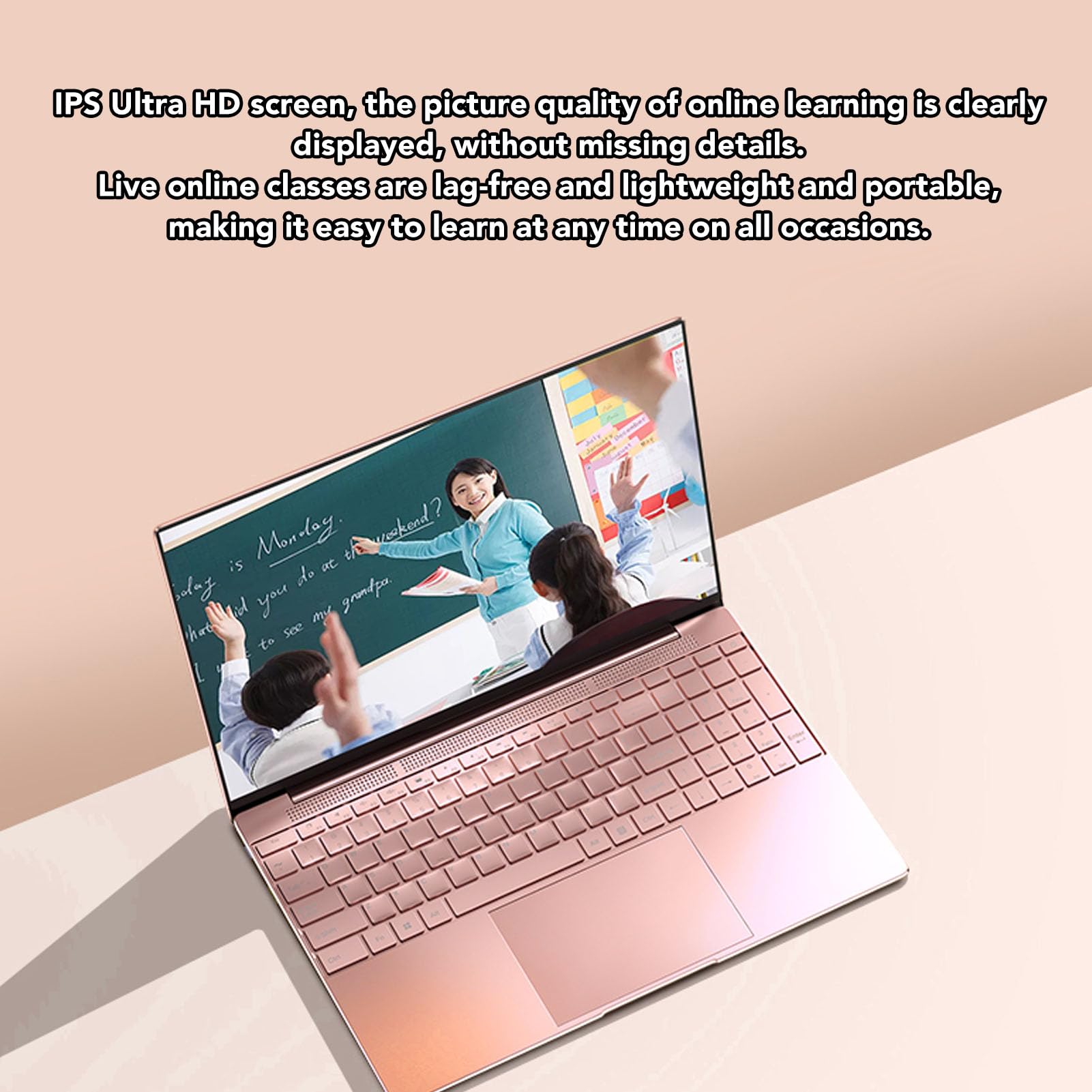 ciciglow Laptop da 15,6 Pollici CPU 4 da 2,9 GHz, Display 2K, Portatile Sottile, 32 GB di, Batteria a Lunga Durata, con Tastiera Retroilluminata (Spina UE da 32+1 TB)