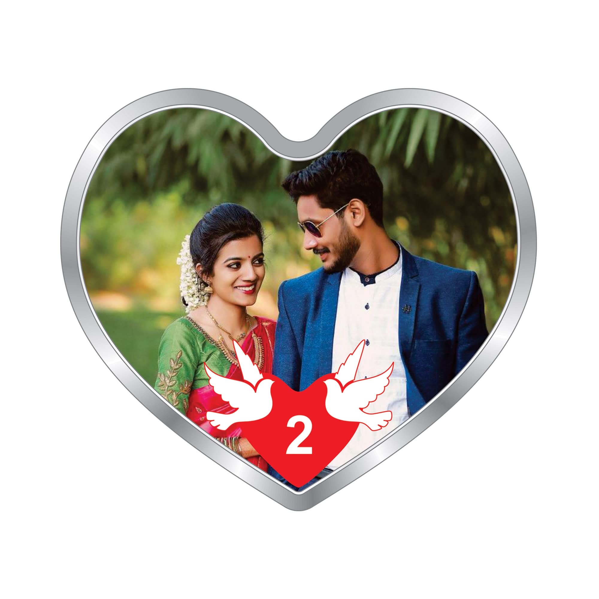 Precious Moments Personalised Heart Silver Coin 10Gram | 20Gram | 50Gram | Newly Married & Happy Anniversary, BIS Hallmarked 999 Pure by ACPL