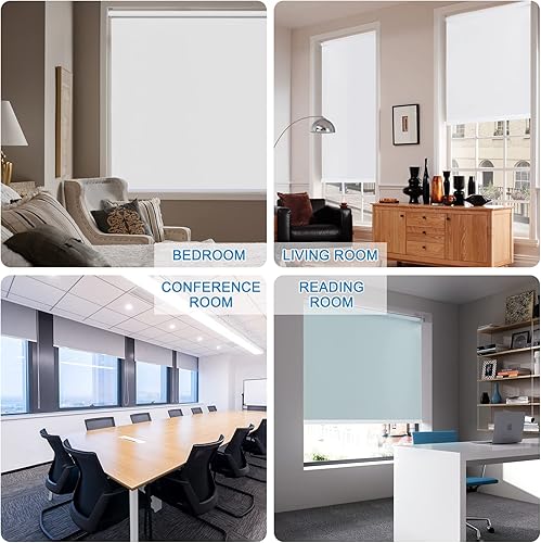 Miniatura 7 de Didoya Persianas enrollables 100% opacas, para sala de estar, oficina, dormitorio, tela de protección UV, fácil de instalar (63 pulgadas de ancho x