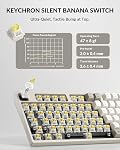 Keychron C2 Pro Clavier mécanique filaire avec 8000Hz Taux de sondage, taille complète personnalisée RGB Interrupteur tactile à banane silencieux, non éclairé PBT Captures clés compatibles Mac Windows Linux
