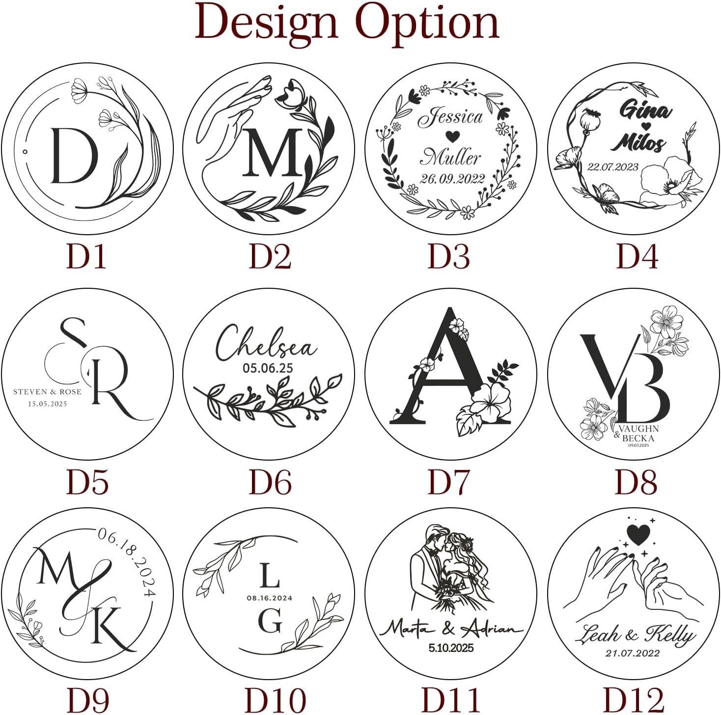 Personalized Bamboo Coasters for Wedding Favors - Custom Round Coasters Set for Drink, Engraved Couple Names, Gifts for The Newlyweds(30pcs)