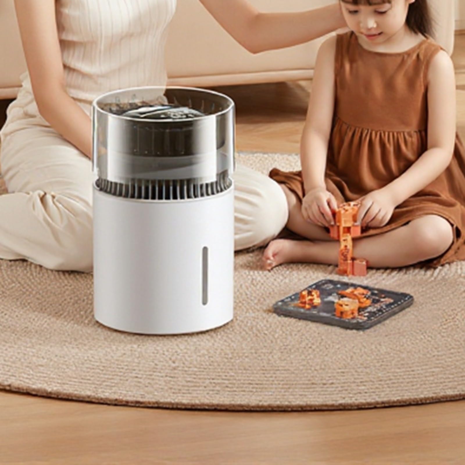 Umidificatore a ioni negativo da 5 litri con pannello touch, alimentazione USB a basso rumore, per soggiorno, cameretta dei bambini, nero (A bianco)