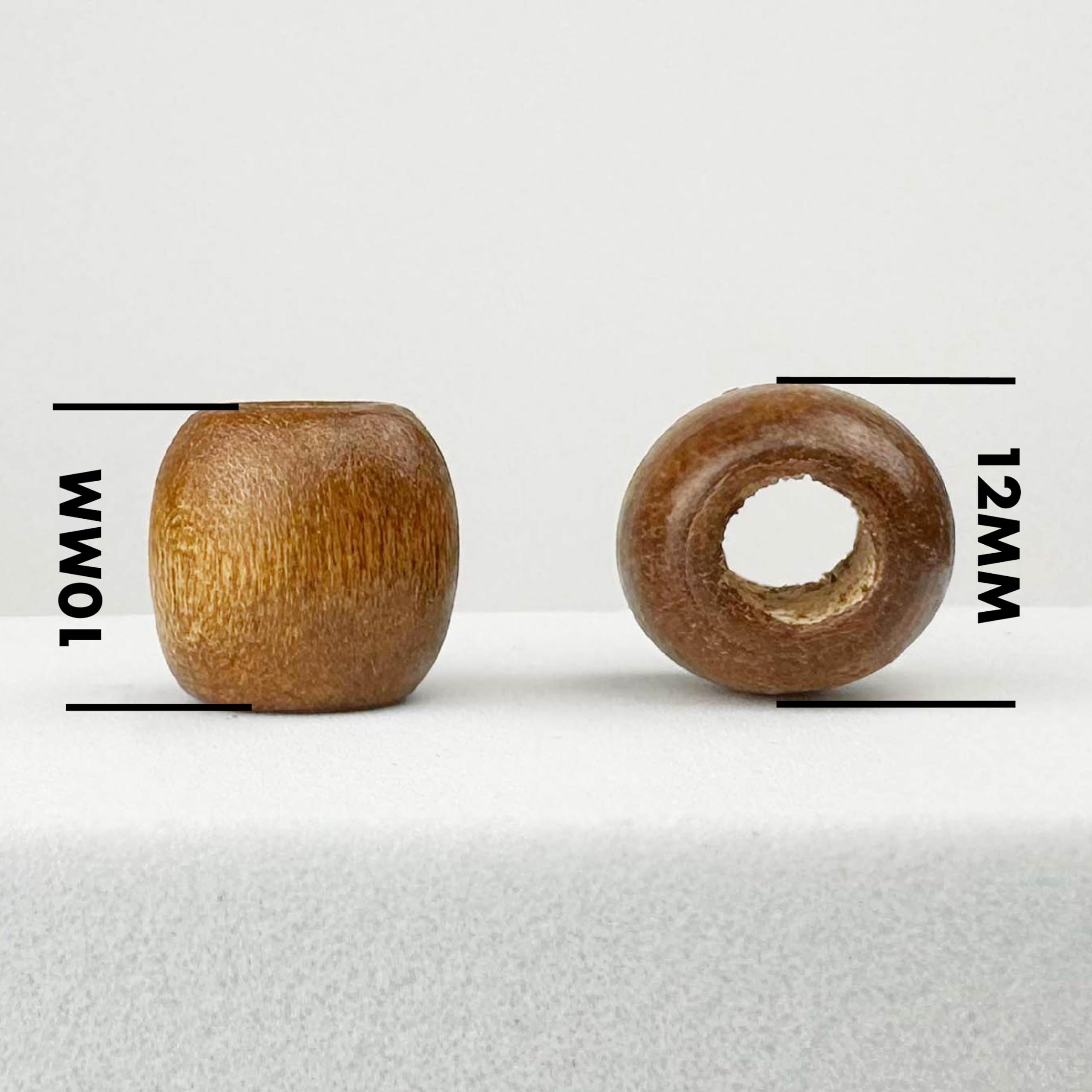 Koraliki z dużym otworem, Koraliki drewniane makramy z dużym otworem 12 mm x 10, otwór 5, wielokolorowe, opakowanie 500 lub 1000 szt(Brown,500)