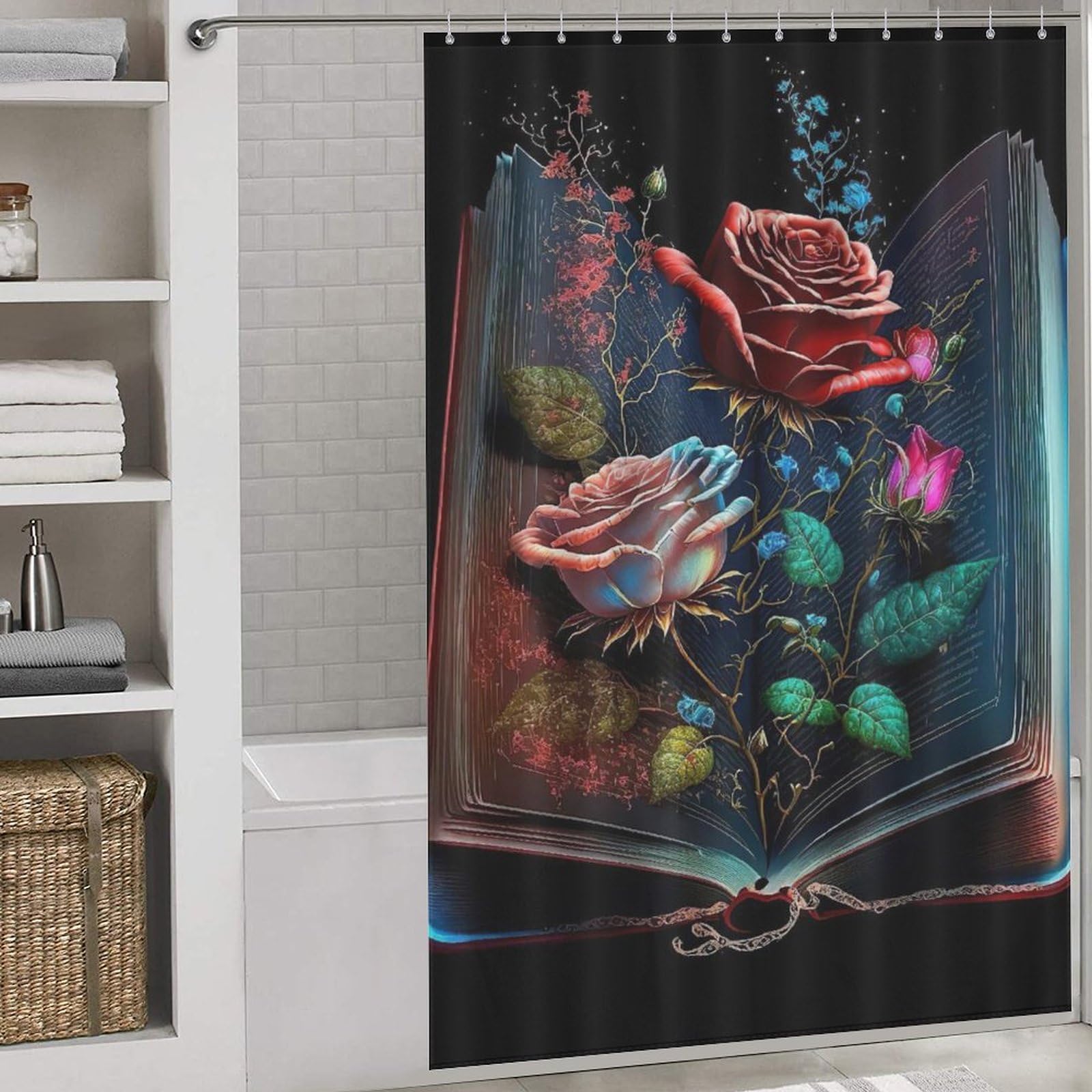 Rideau de douche rose imperméable en tissu de bain lavable 152x183cm pour baignoire moderne
