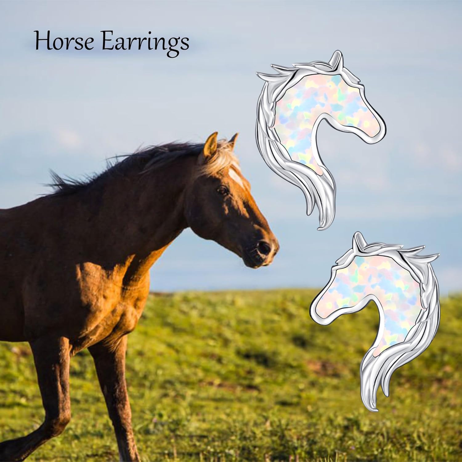 Sterling Silver Mushroom/Cherry/Chicken/Daisy/Horseshoe/Fish/Cat Stud Earrings Animal Jewelry for Women