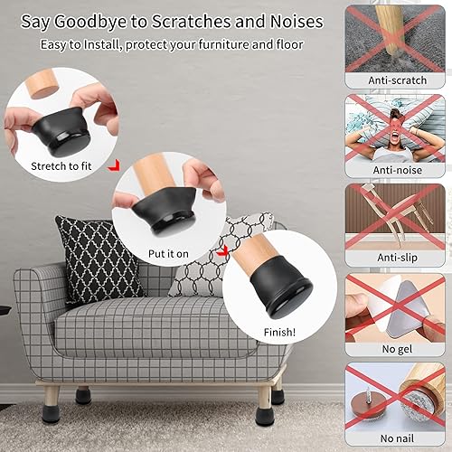 Miniatura 5 de 8 deslizadores de patas de silla para alfombra, protectores de suelo de patas de silla para alfombra, deslizadores de muebles de silla, deslizadores