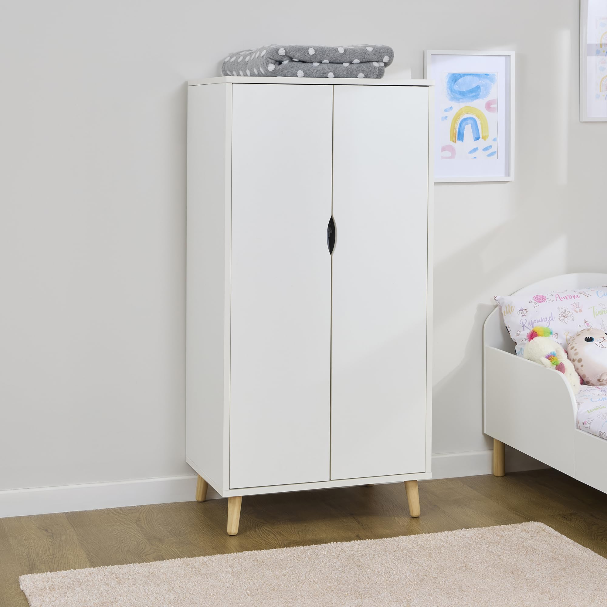 Liberty House Toys Kids White & Pinewood Wardrobe