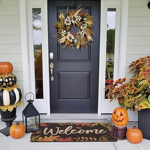 Miniatura 9 de UINI Tapete de puerta de otoño, tapete de bienvenida para exteriores e interiores, tapete de hojas de otoño para decoración de puerta delantera,