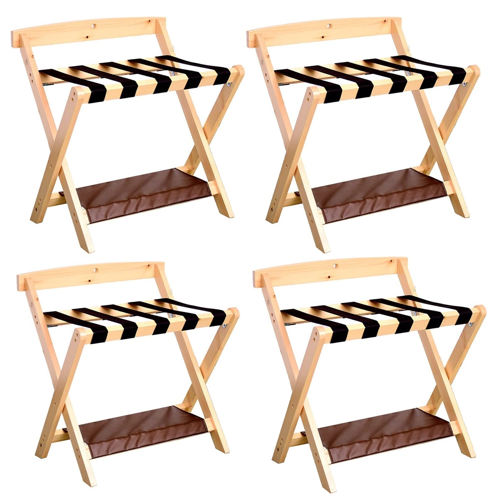 MSHGSKU Luggage Rack Luggage Rack Luggage Rack Suitcase Holder Professional Solid Wood Hotel Luggage Rack Portable Luggage Rack For Home Suitcase Two Tier Luggage Rack,