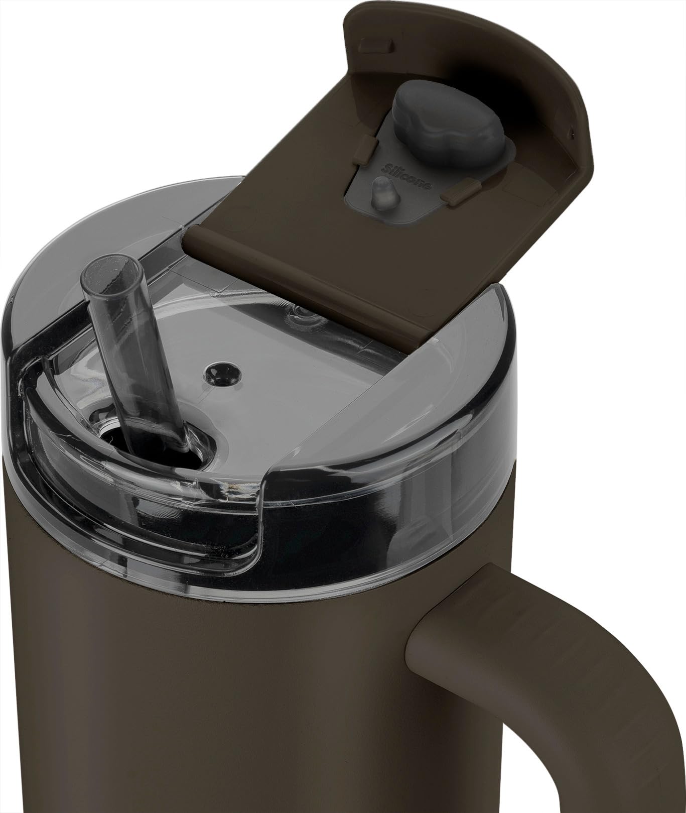 ZWILLING THERMO PLUS Thermobecher mit Strohhalm 900 ml, Tumbler, bis zu 12 Std. eiskalt, doppelwandig, auslaufsicher, leicht, spülmaschinengeeignet, BPA-frei, Chocolate