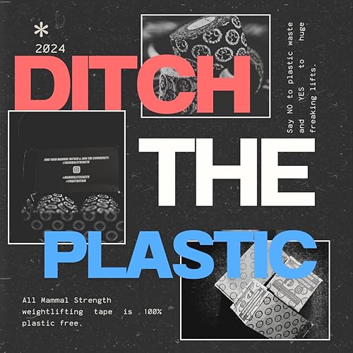 Miniatura 5 de Mammal Strength Cinta de pulgar de 30 pies  29.5 ft (paquete de 4), cinta de levantamiento de pesas súper pegajosa y elástica para levantamiento de