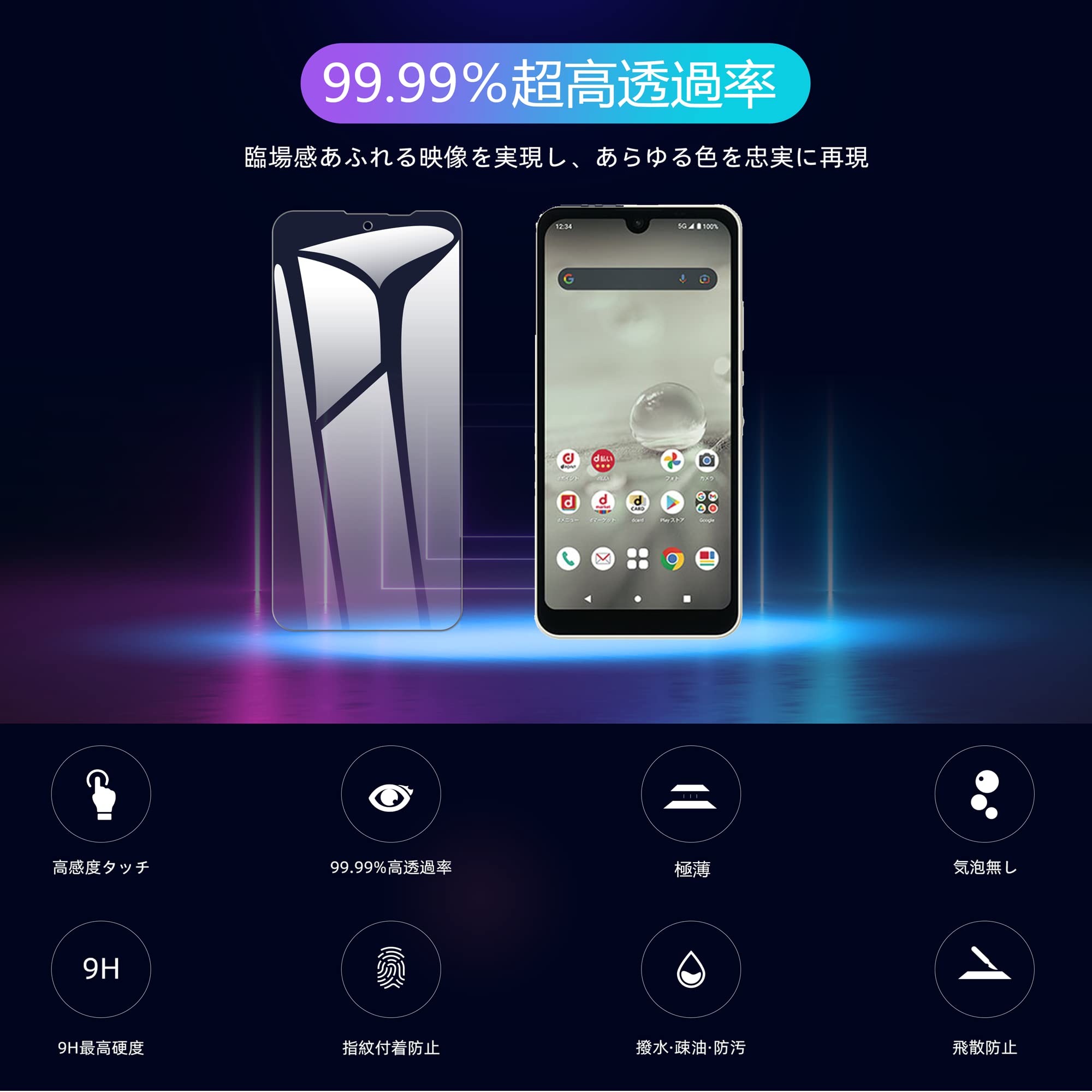 Amazon.co.jp: 【2+1枚セット】AQUOS wish2 SH-51C 用の ガラス