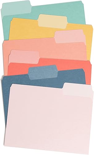 U Brands Juego de carpetas de archivos, suministros de oficina, con súper pestañas, certificado FSC, 48 unidades
