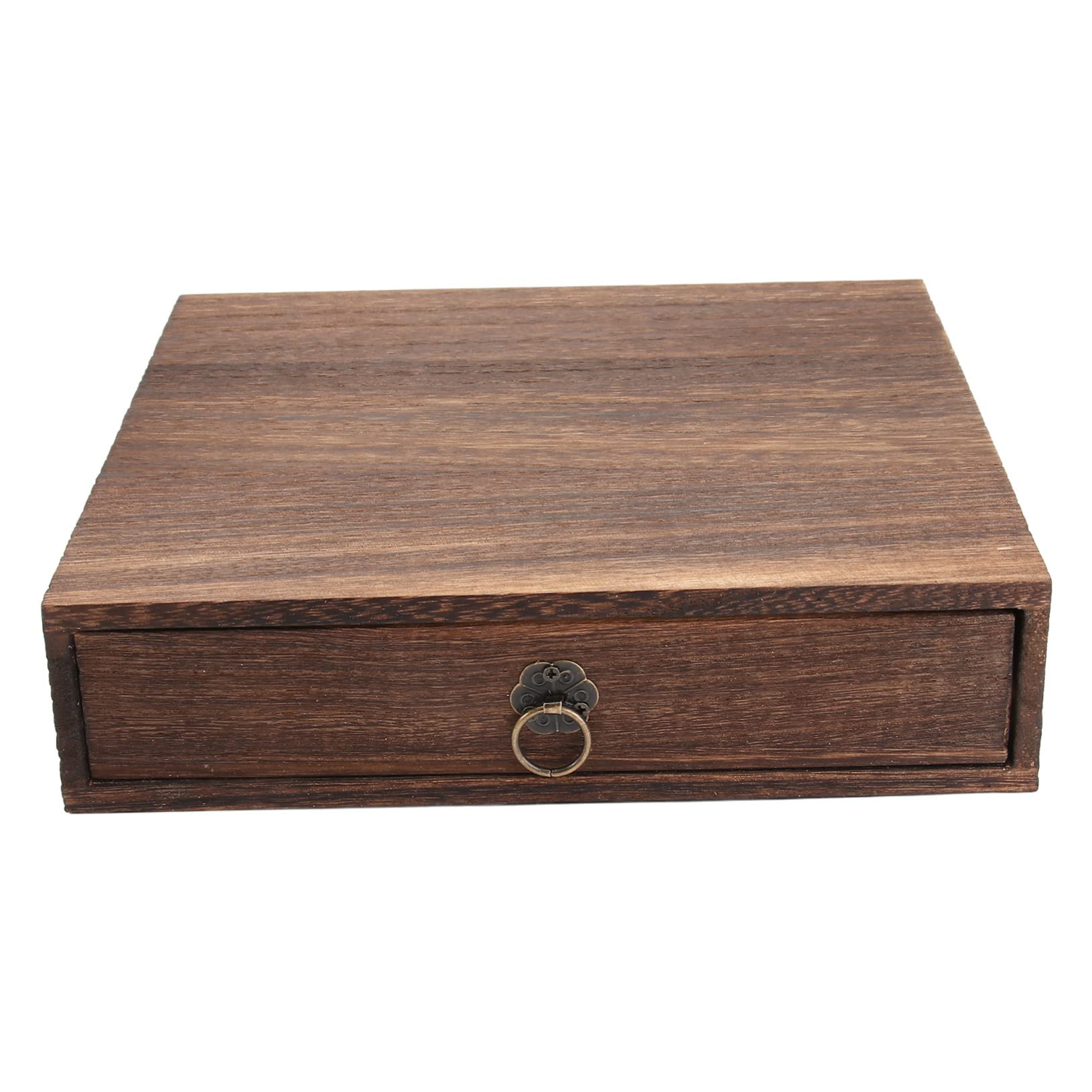 SHOWERORO Caja para Guardar Pasteles de Té Vintage de Madera Marrón