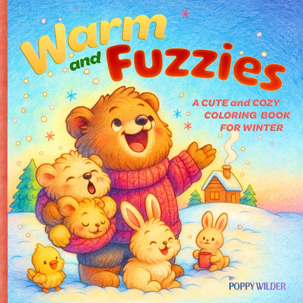 Warm and Fuzzies: A Cute and Cozy Coloring Bookfor Adults, Kids, and Teens: Fuzzy Animal Friends from the Northern Forest and Farm in Snuggly Winter Scenes