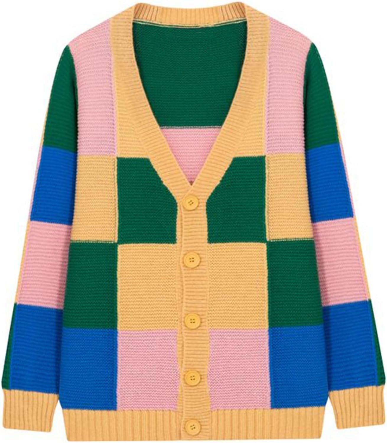 Knitwear Sweater for Men's Coat Fashion Retro Lapel Button Loose Plus Size Cable Knited Cardigan Henley Sweater