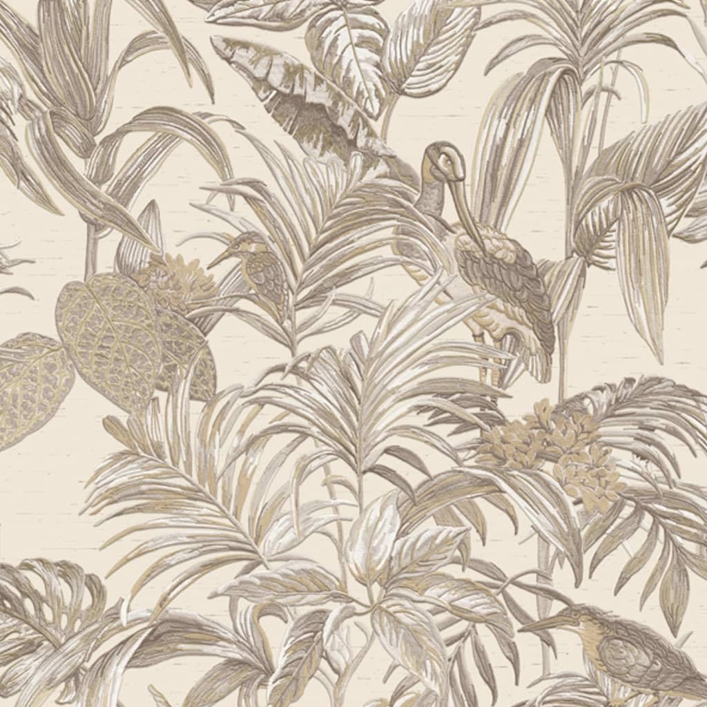 Design Id Did Bird Of Paradise Beige & Gold Wallpaper