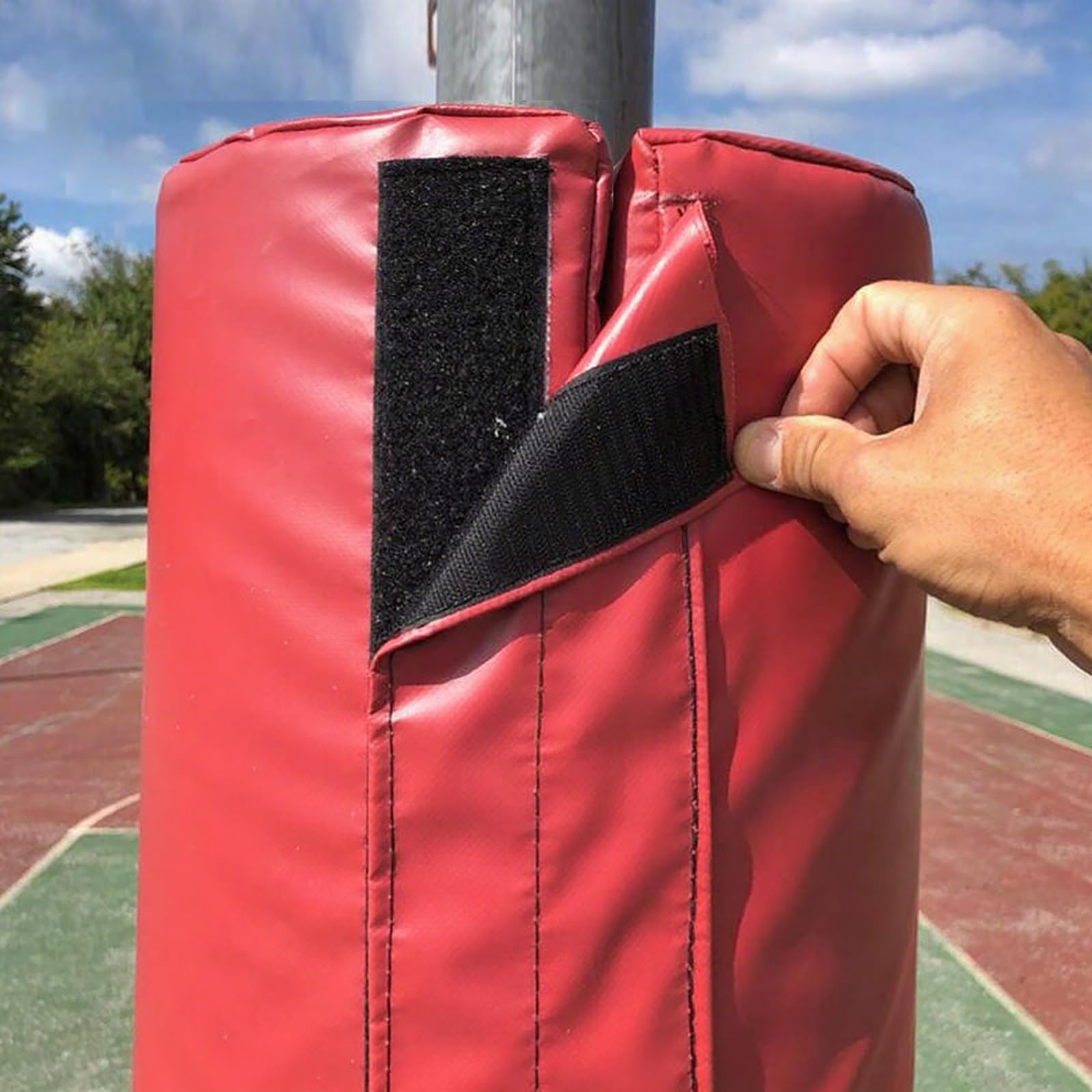 SRNSAEB Dia 2 5 10 14 18 20 24 25 CM Round Pole Safety Padding Protection Player/Kid/Elderly, Basement Pole Pad Wrap Column Cover, Playground Basketball Hoop Pillar Padded(Red,Dia 3in (7.5cm))