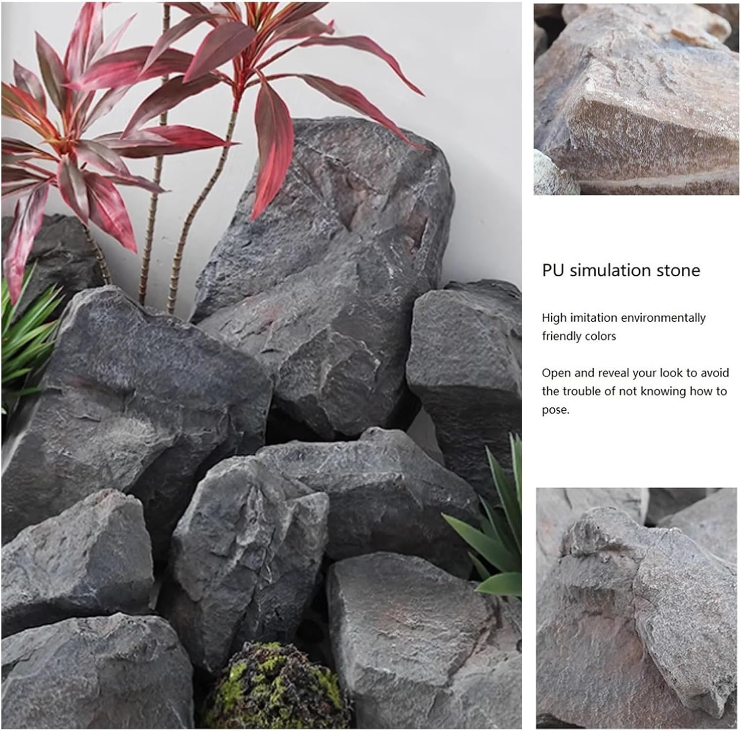 Artificial Landscape Stone,Landscaping Decorative Stone,Realistic Natural Effect Of Large Artificial Rock,Selected PU Foam Material,Suitable For Aquarium Decoration,Pool Landscape,Landscaping(27x16x27