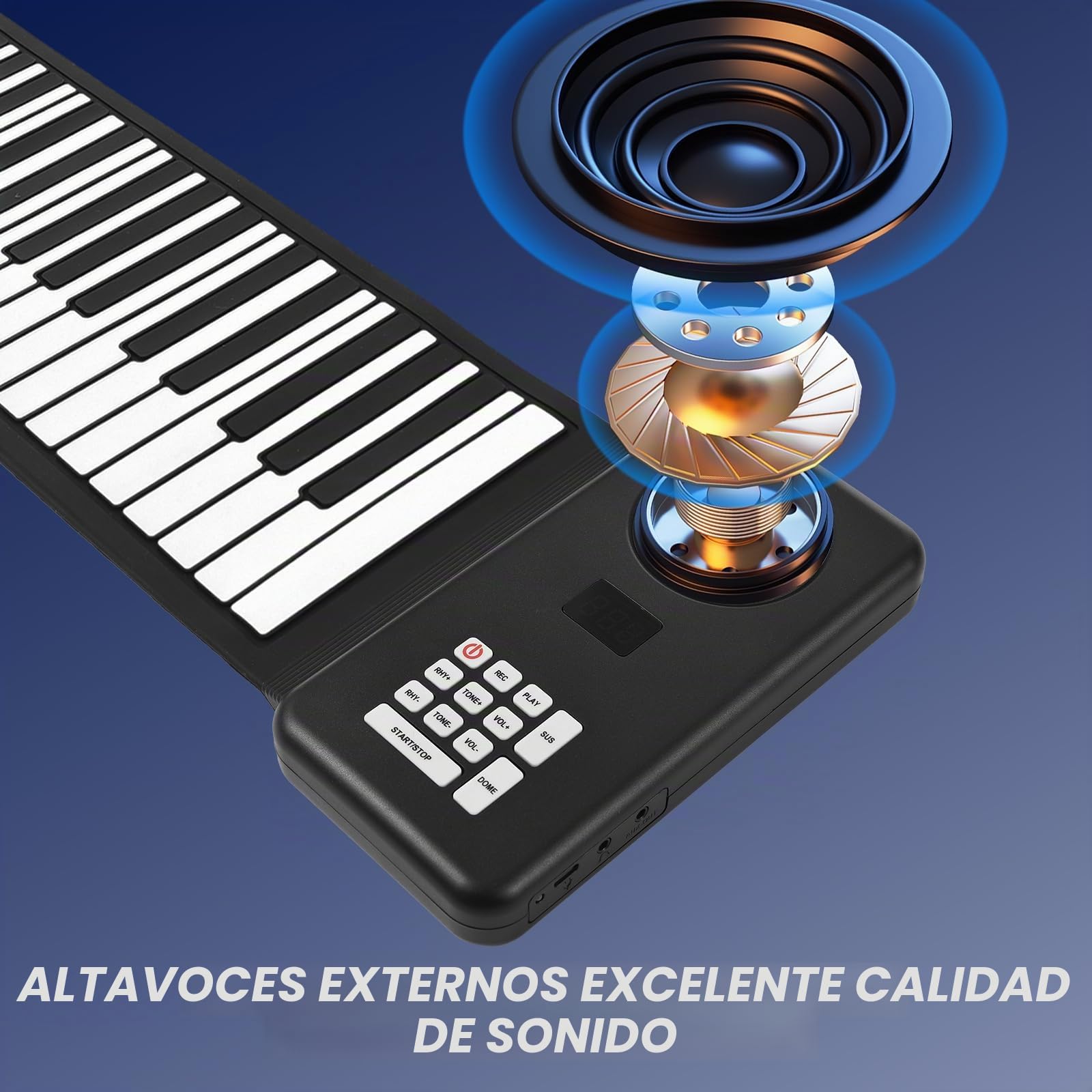 Btuty 88 Teclas Teclado Musical Teclado Piano Piano Electrónico Piano Plegable Silicona Ambiental Estudio Doméstico Piano Electrónico Profesional Sin Altavoz