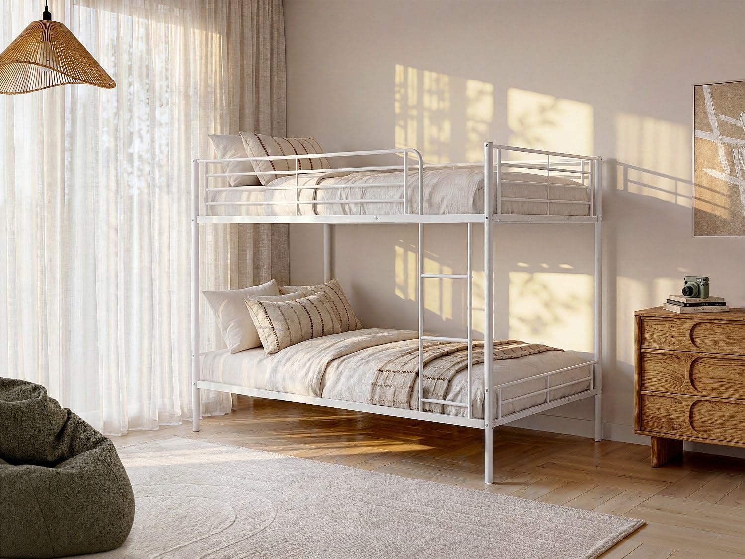 Vente-unique-Letto a castello 2 x 120 x 190 cm Bianco - DUOTIS II