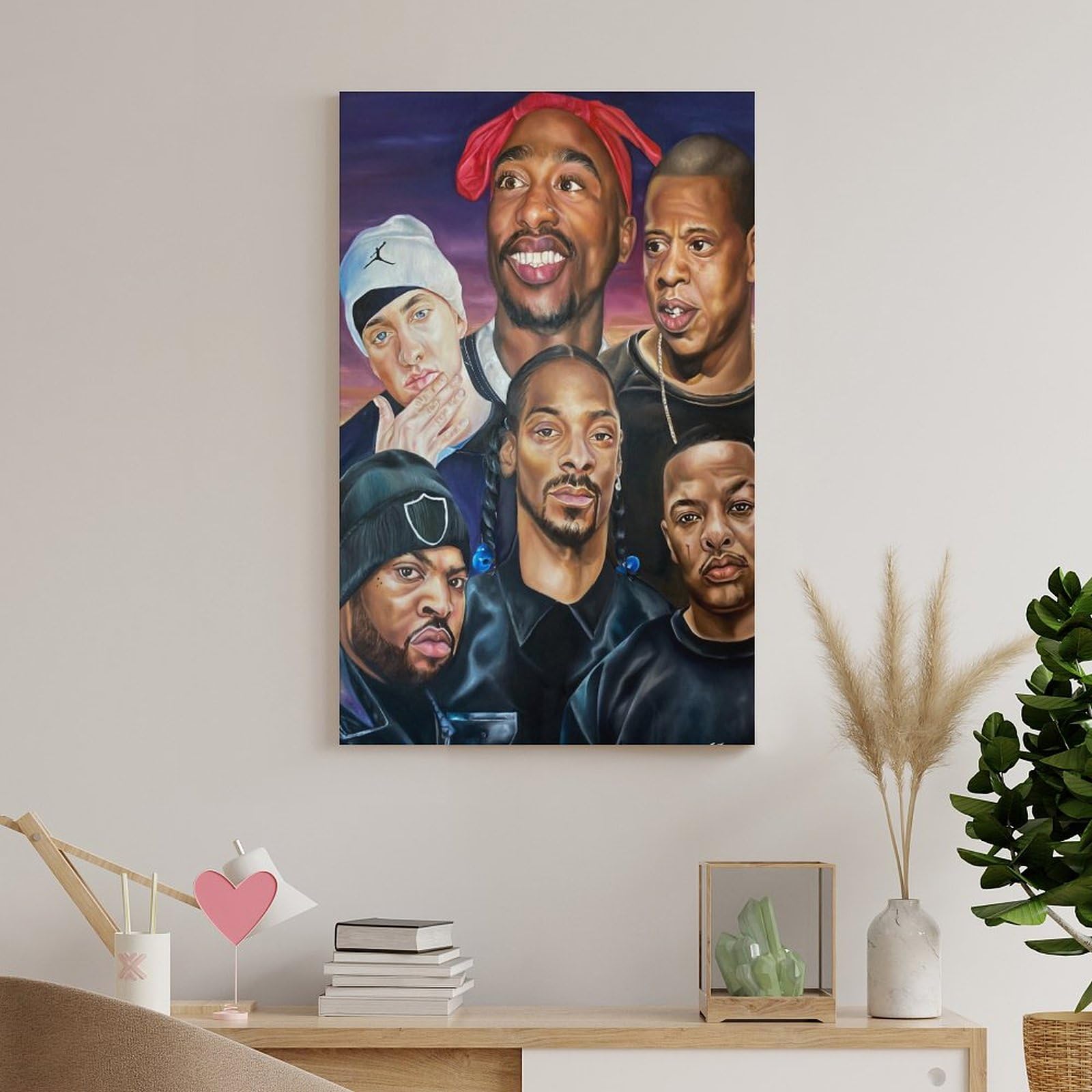 Poster con stampa artistica da parete, motivo: cantante rap, hip hop, tutte le stelle, poster da appendere, decorazione per la famiglia, 40 x 60 cm