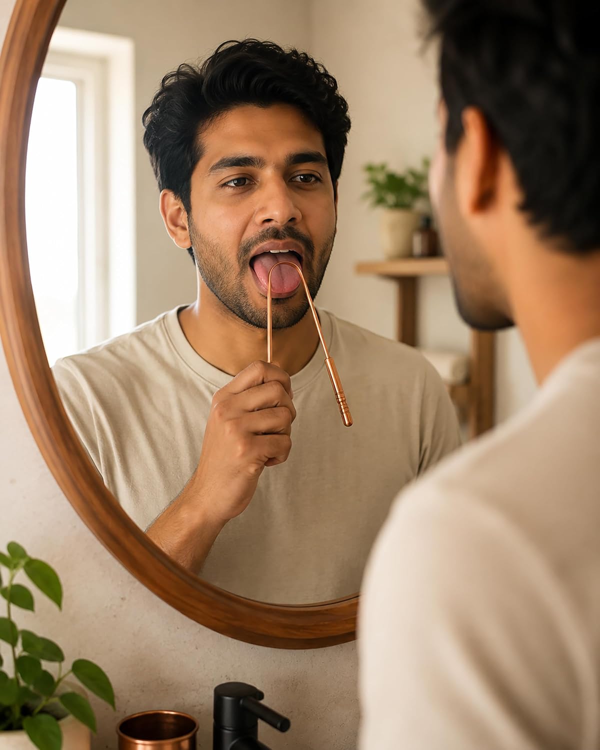 Pure Copper Tongue Scraper Pack of 4 – Ayurvedic Tongue Cleaner for Adults & Kids – U-Shaped Flexible Design with Smooth Edges – Reusable Oral Care Tool for Fresher Breath & Daily Hygiene
