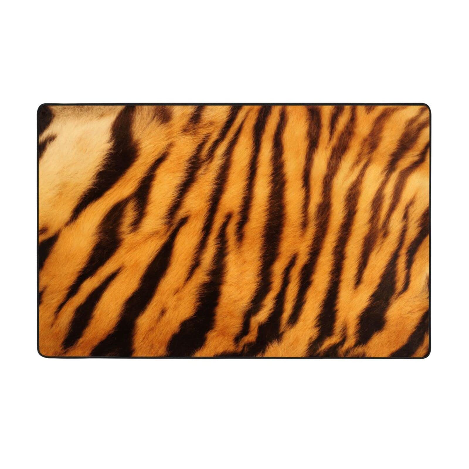 Tapis lavable et antidérapant 150x100 cm à rayures tigrées pour toute la maison