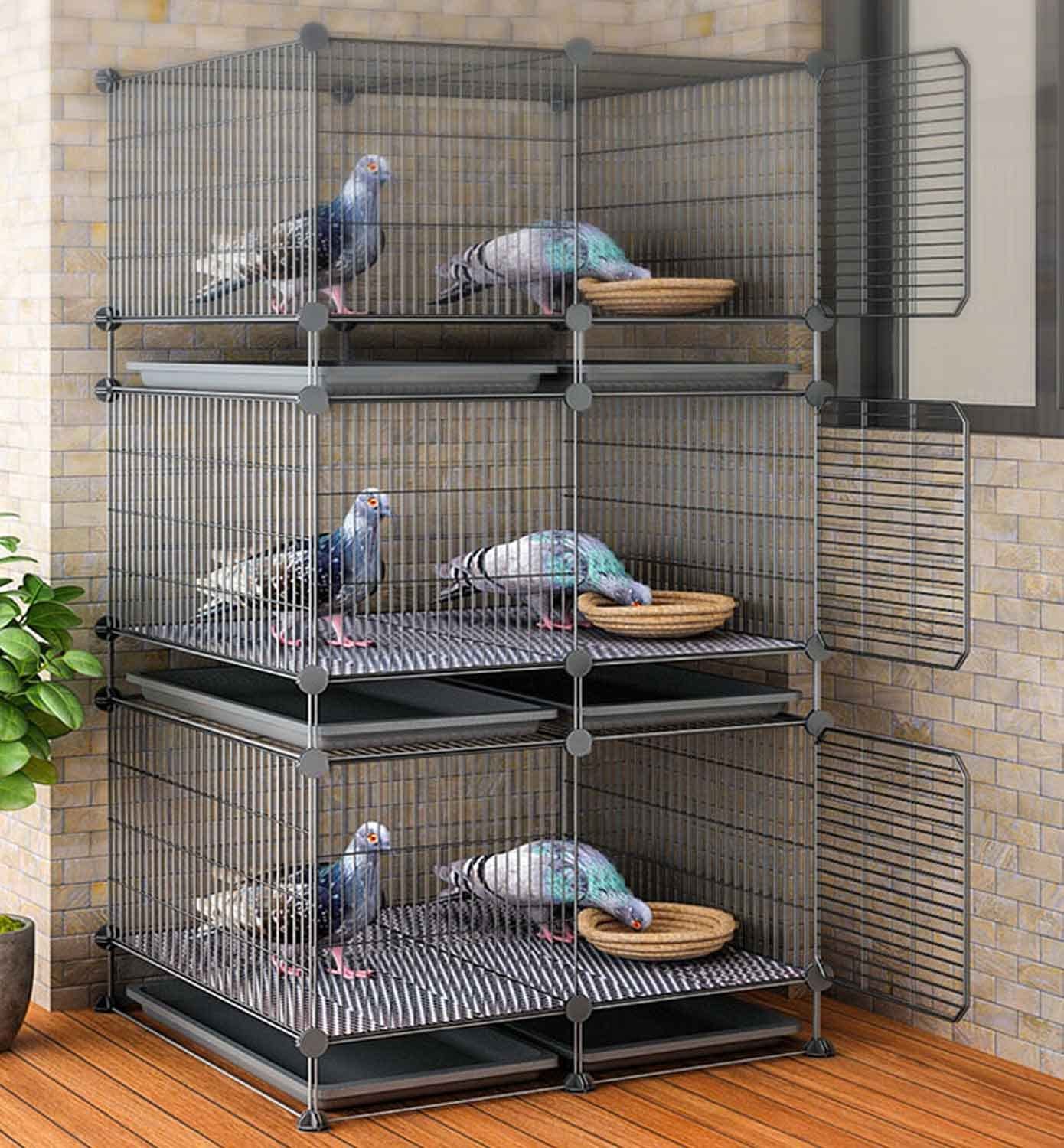 Jaula de metal para pájaros con bandeja extraíble para periquitos, cacatúas, tortolitos, palomas y otras aves de corral