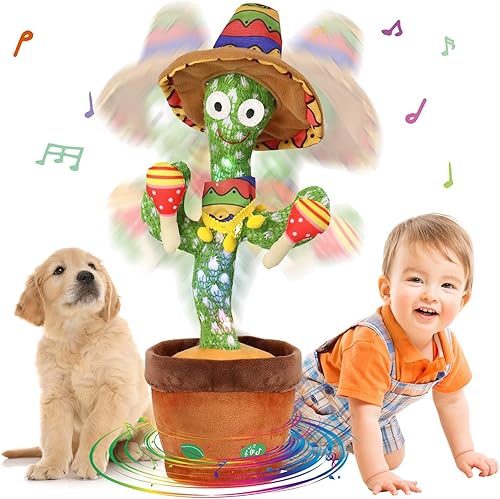 Juguete de cactus parlante – Peluche bailando y cantando con 60 canciones, imitando la grabación, el cactus repite lo que dices, juguete interactivo