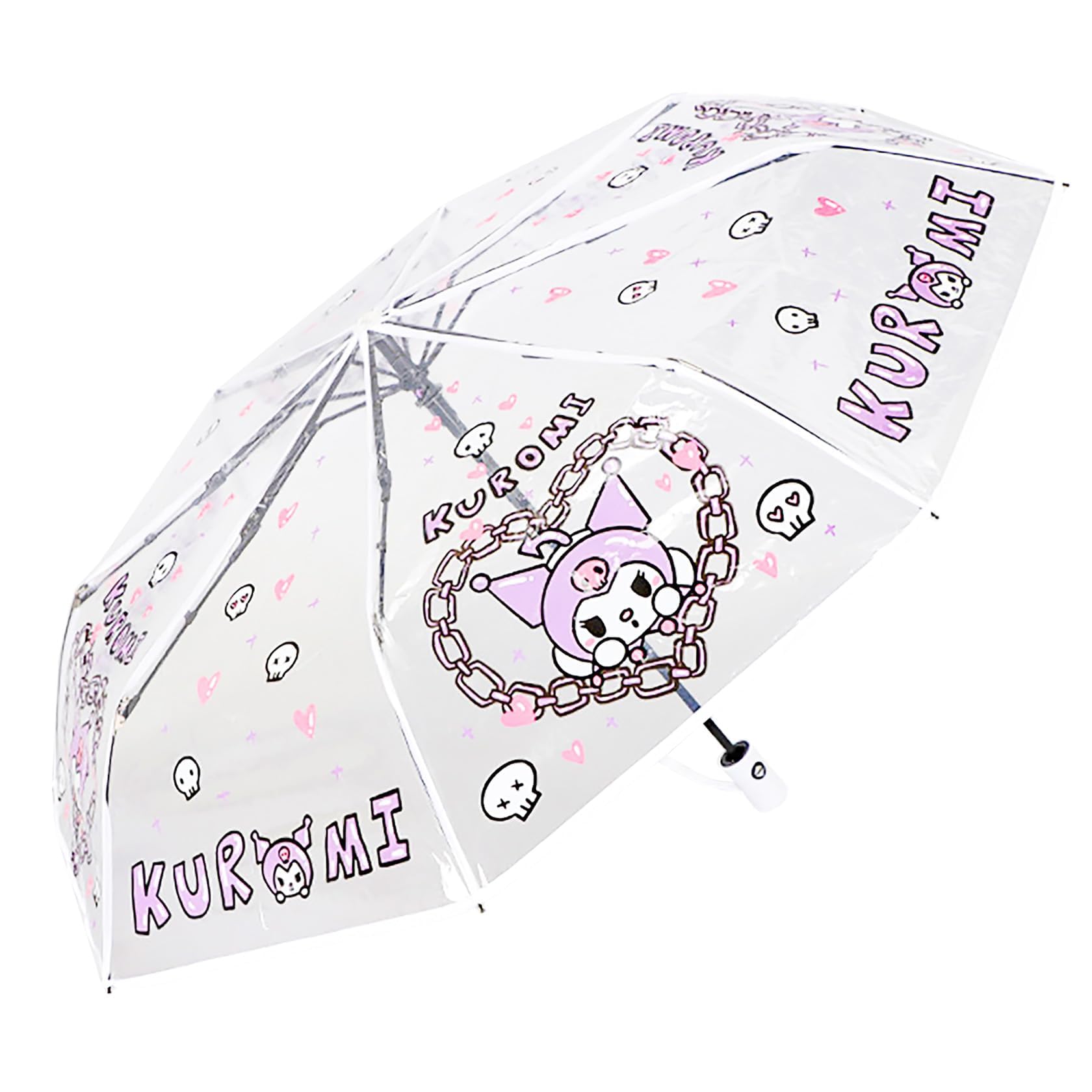 AzoneeClear Umbrella Transparent Portable Umbrella Kids Cute Kawaii Cartoon Girls Boy Folding Rain Windproof Umbrella Transparent 8 Ribs Folding Umbrellas for Adult Kids Men and Women of All Ages