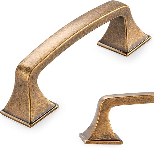 Koofizo 1953 - Manija tirador de arco cuadrado para dormitorio, gabinete de baño, escritorio, cajón, cocina (paquete de 10 unidades)