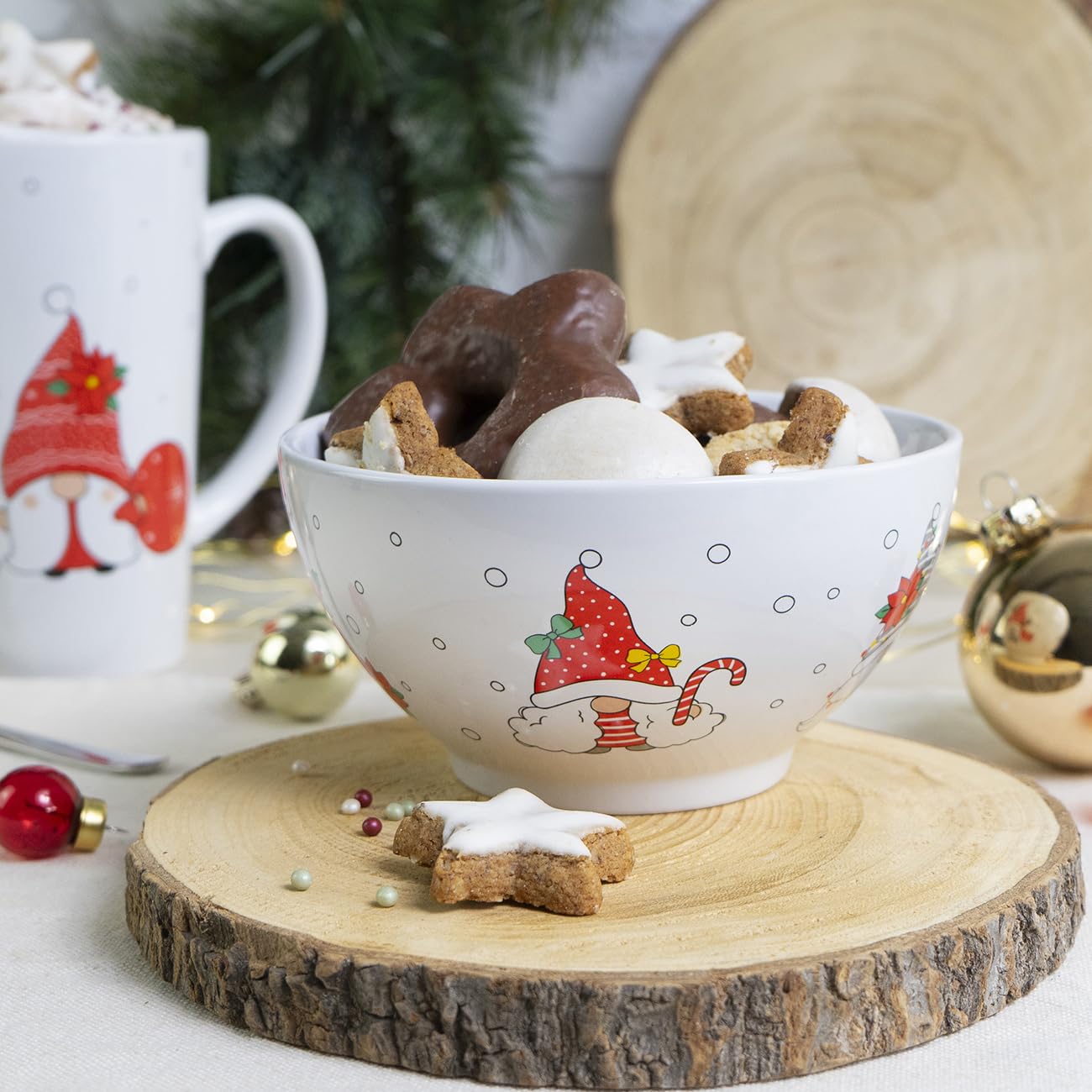 GEDALABELS Müslischale Weihnachtswichtel 500ml | Weihnachten | Kekse | Christmas | Advent | Winter