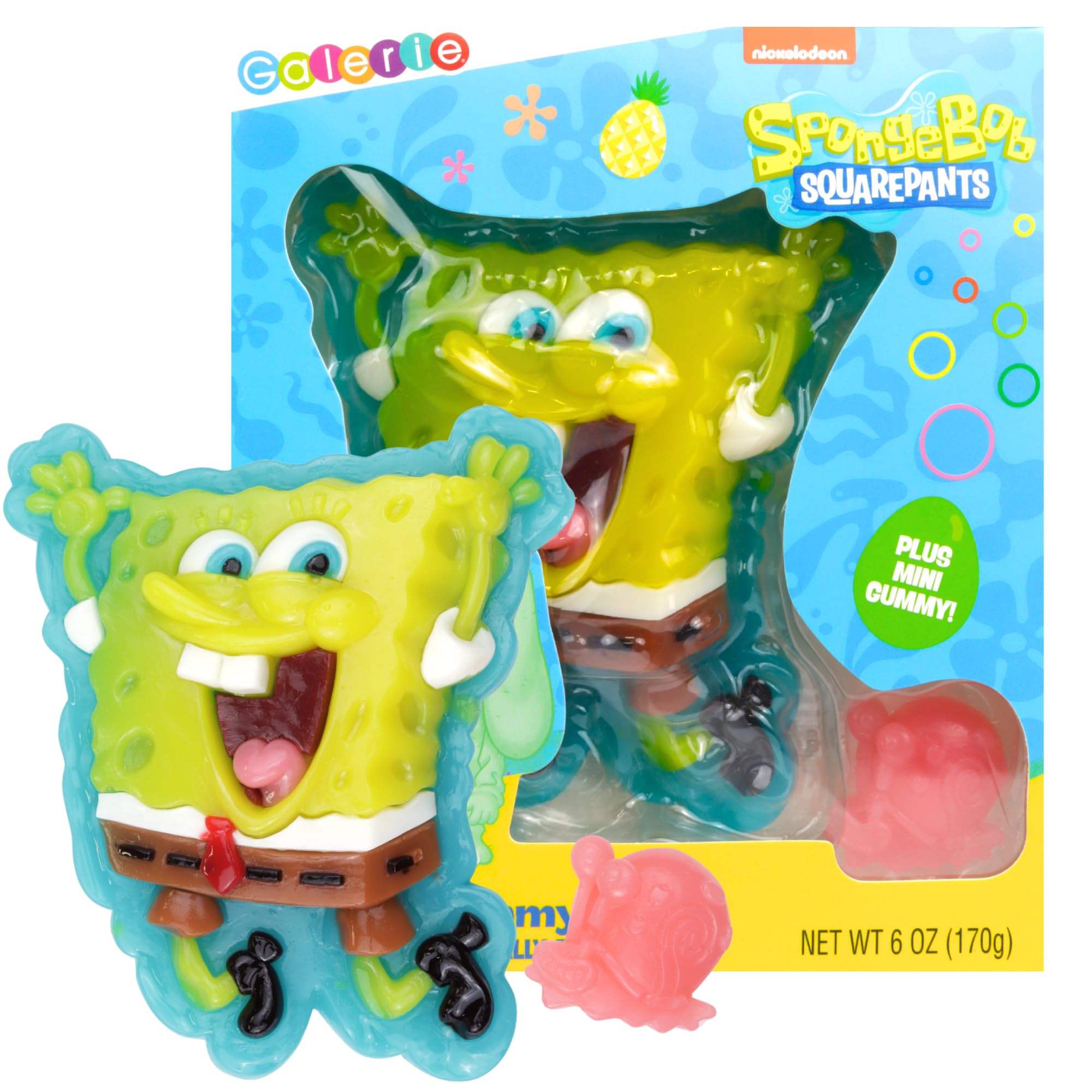 Galerie SpongeBob SquarePants Giant Gummy Treat, Themed Party Candy and Easter Basket Fillers, 6 ounces