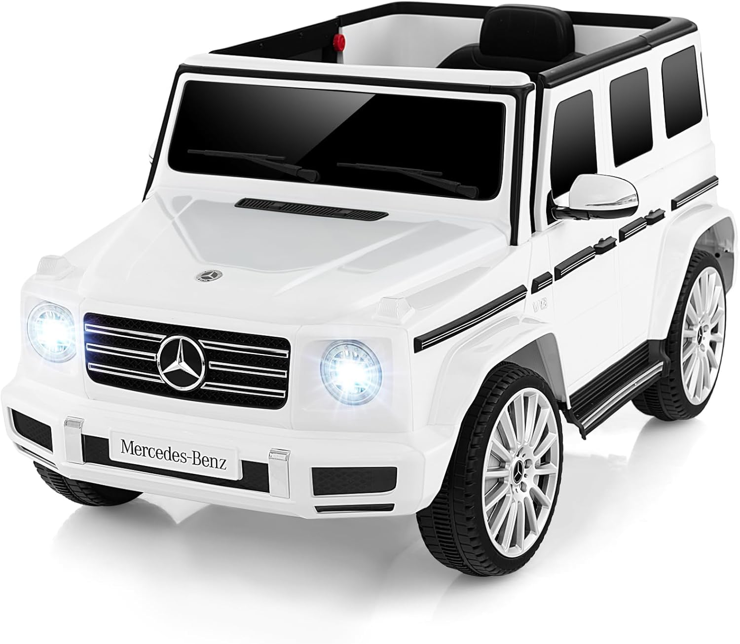 Image of Mercedes-Benz G500 Auto Elettrica per Bambini, 12V Macchina Elettrica con Telecomando 3 Velocità Musica e Luci LED, Funziona Dondolante, Veicolo Elettrico per Bambini 3 Anni+ (Bianco)